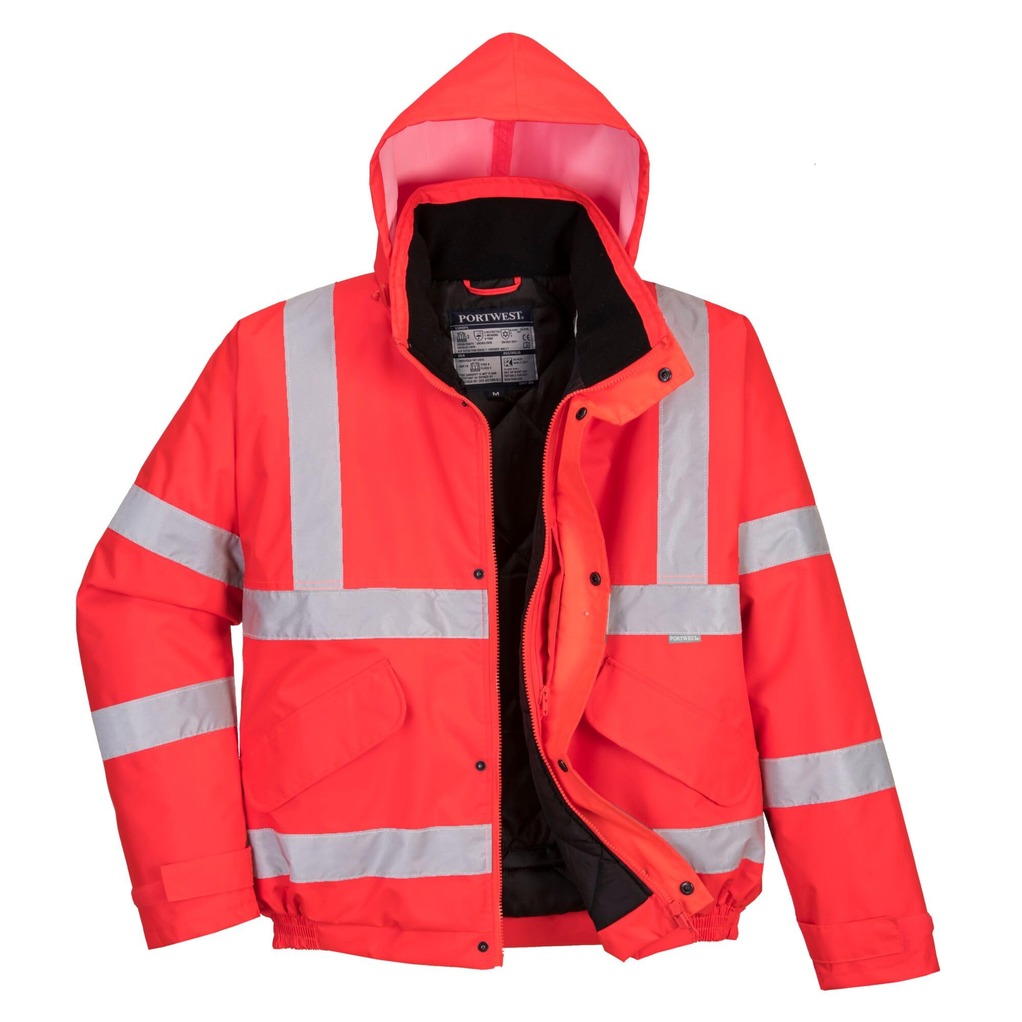 Portwest Blouson Hi-Vis, Couleur: Rouge, Taille: M, S463RERM