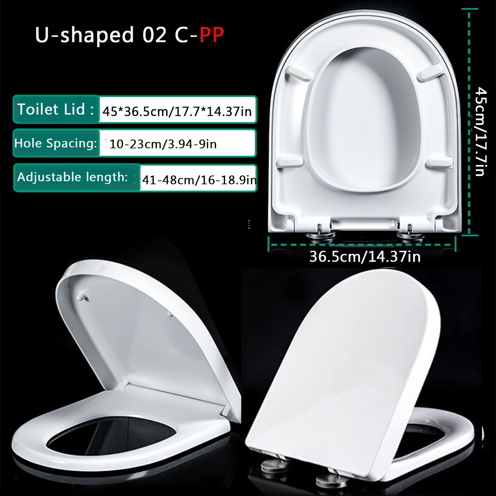 Tavoletta WC, Copriwater Universale,Copri WC per Famiglia con Chiusura Ammortizzata, Funzione di Sgancio Rapido, Coperchio Water Rapido Montaggio Forma U/D,36.5 * 45cm