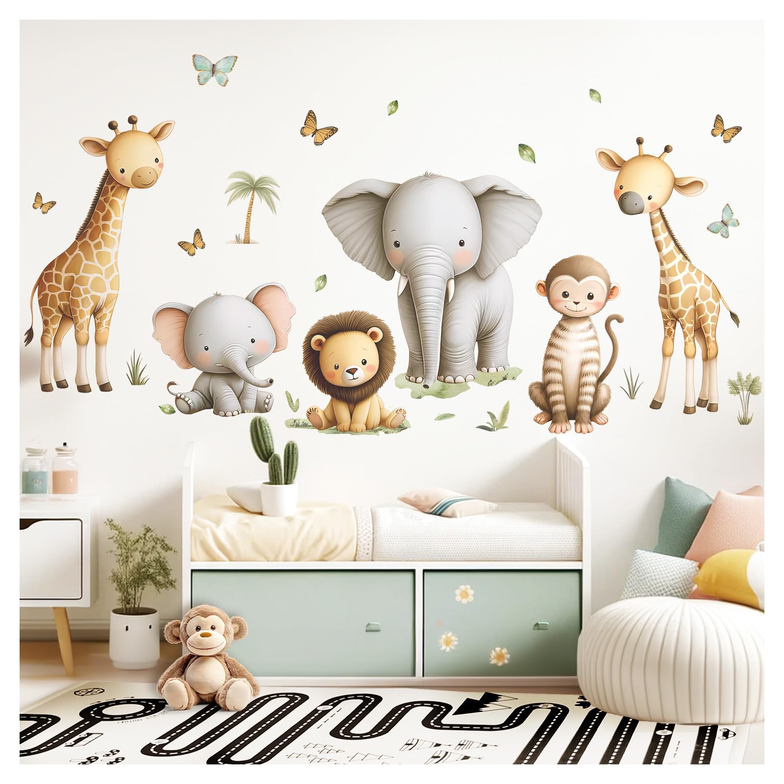 Little Deco Wandtattoo Safaritiere Elefant Giraffe DL5038 L