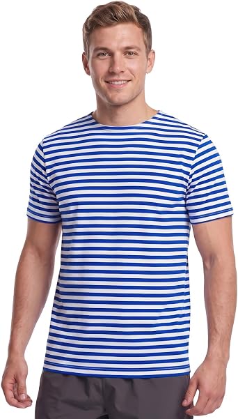Russian Sailor Top Telnyashka T Shirt Military 100% Cotton Striped Short Sleeve Tee for Casual Fancy Dress Outfit