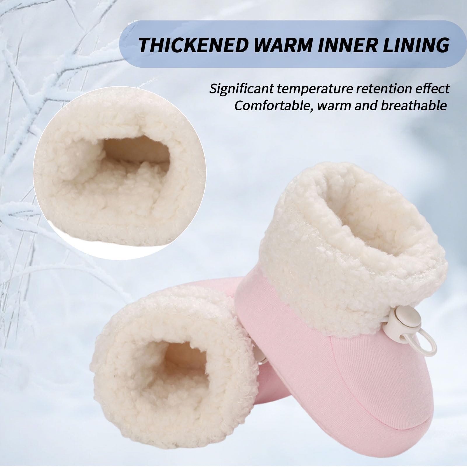 Stivaletti Neonata Neonato Pantofole Antiscivolo Termiche Fodera in Pile Babbucce Scarpe Invernali Morbido Cotone Scarpine Primi Passi Stivali da Neve Calzini Caldi 0-18 Mesi