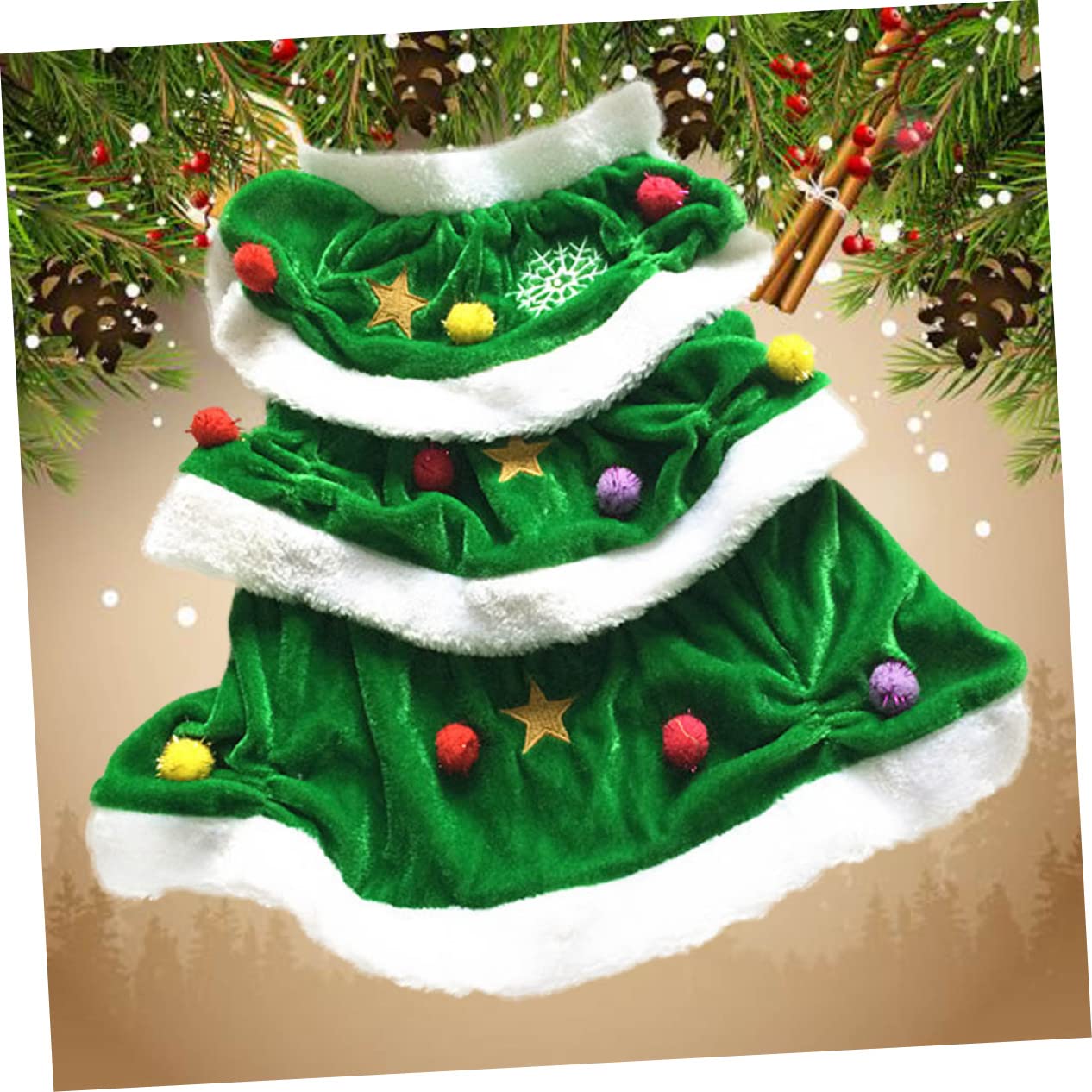 HMJGDHX 2 Pezzi Abito per Cani a Forma di Albero di Natale Vestiti per Animali Domestici per Natale Confortevole Felpa con Cappuccio Calda per Costume da Festa per Cani Abito Festivo per Animali