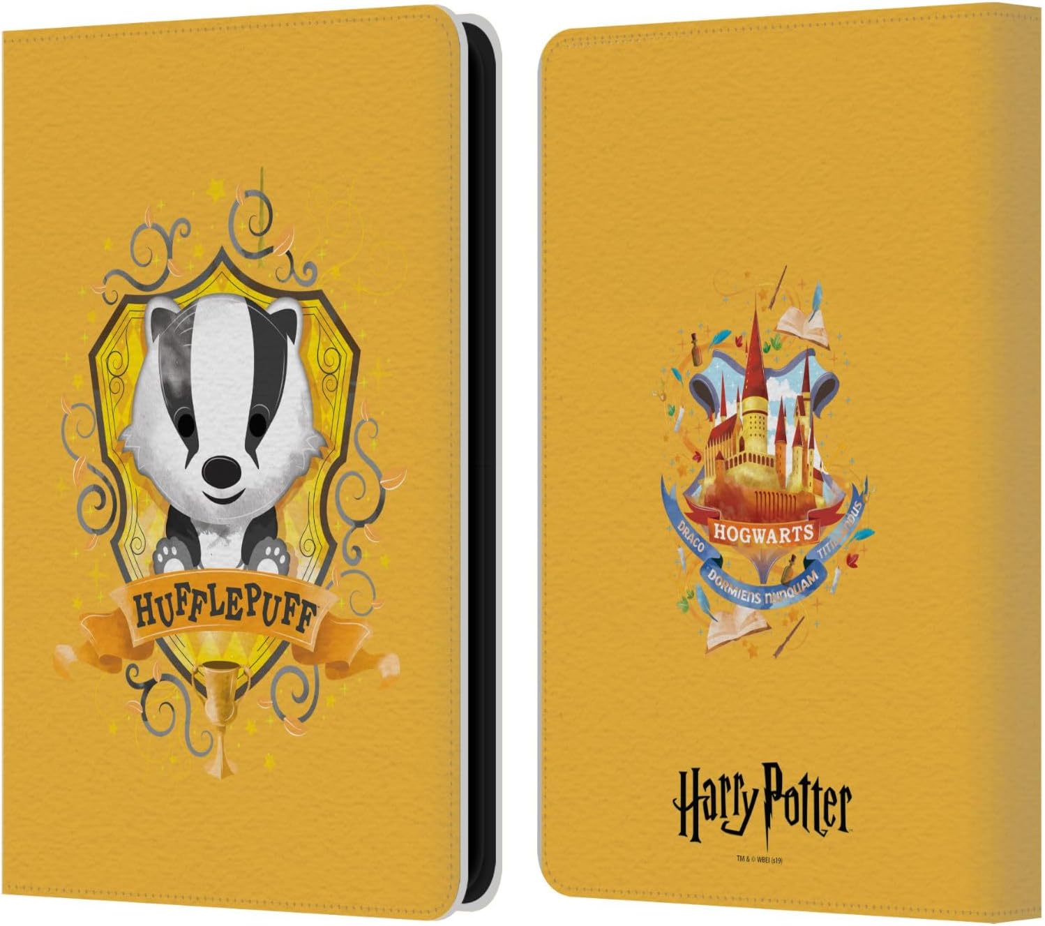 Head Case Designs Officially Licensed Harry Potter Hufflepuff Deathly Hallows II Leather Wallet Case Compatible with Amazon Kindle 11th Gen 6in 2022