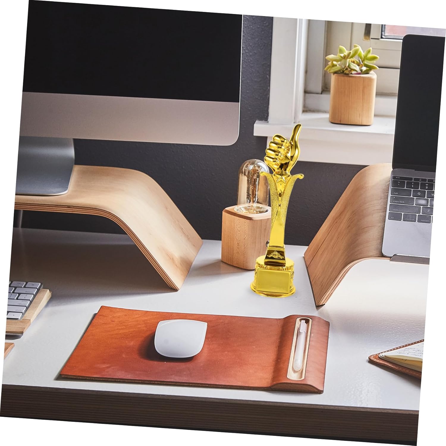 Resin Thumb Trophy Model Award Trophy for Office Decor Creative Office Toys for Adults Sturdy Base