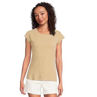 Mod o doc Cap Sleeve Crew Neck Slim T Shirts Women