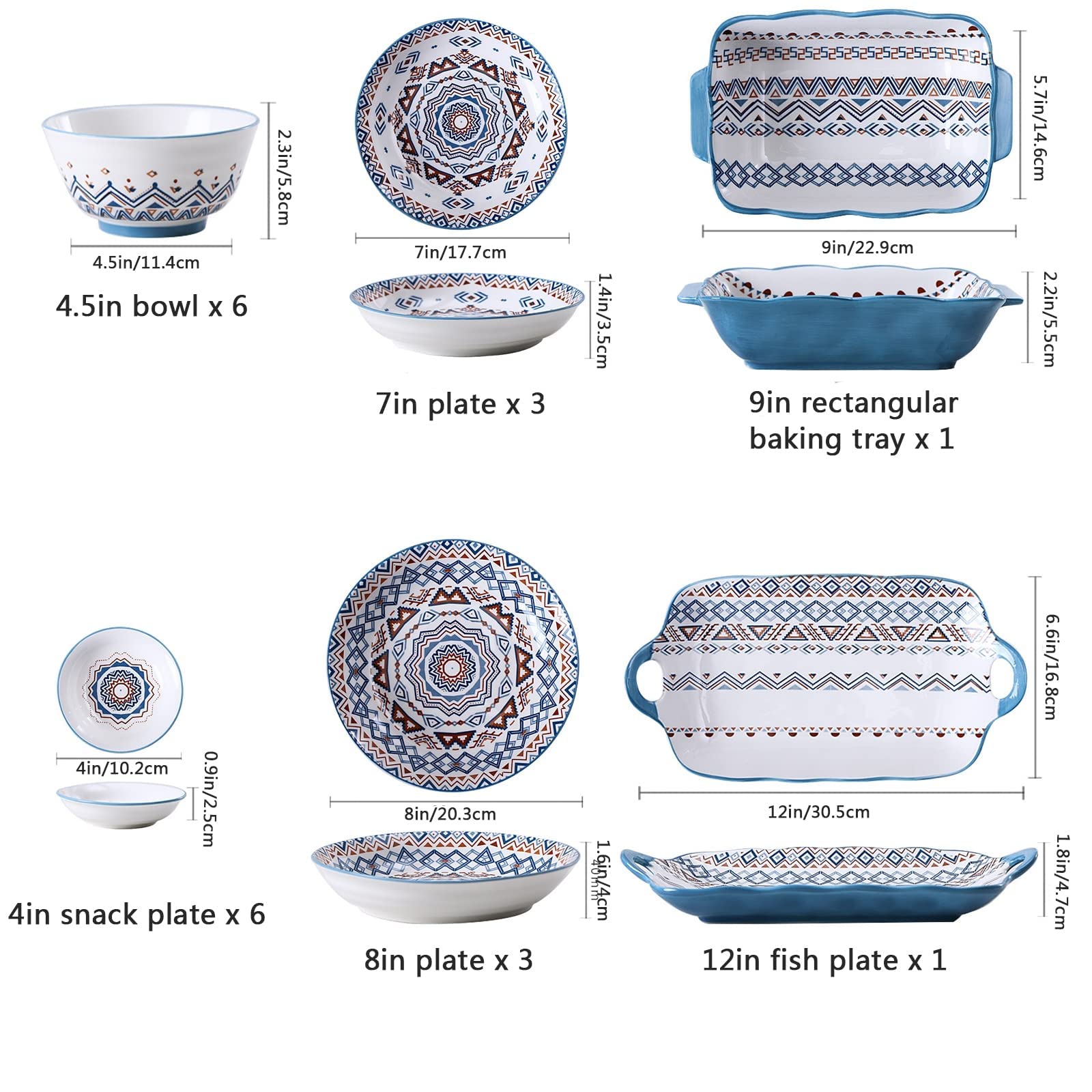 20-częściowy porcelanowy zestaw zastawy stołowej, elegancka zastawa stołowa, kompletny zestaw naczyń do rodzinnej jadalni, stylowe talerze obiadowe do domu i rozrywki