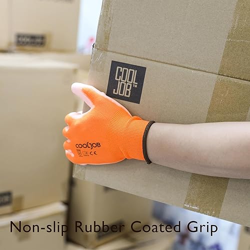 Miniatura 4 de COOLJOB Guantes de seguridad revestidos en poliuretano, juego por mayor de 12 pares de guantes de trabajo