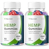 (2 Pack) Rejuvazen Gummies - Official Formula - Rejuvazen Hemp Gummies Blood Pressure Sugar Formula 300mg, Rejuvazen Gummies High Potency Blend Big Size Gummies 25mg Per Gummy 1500mg (120 Gummies)