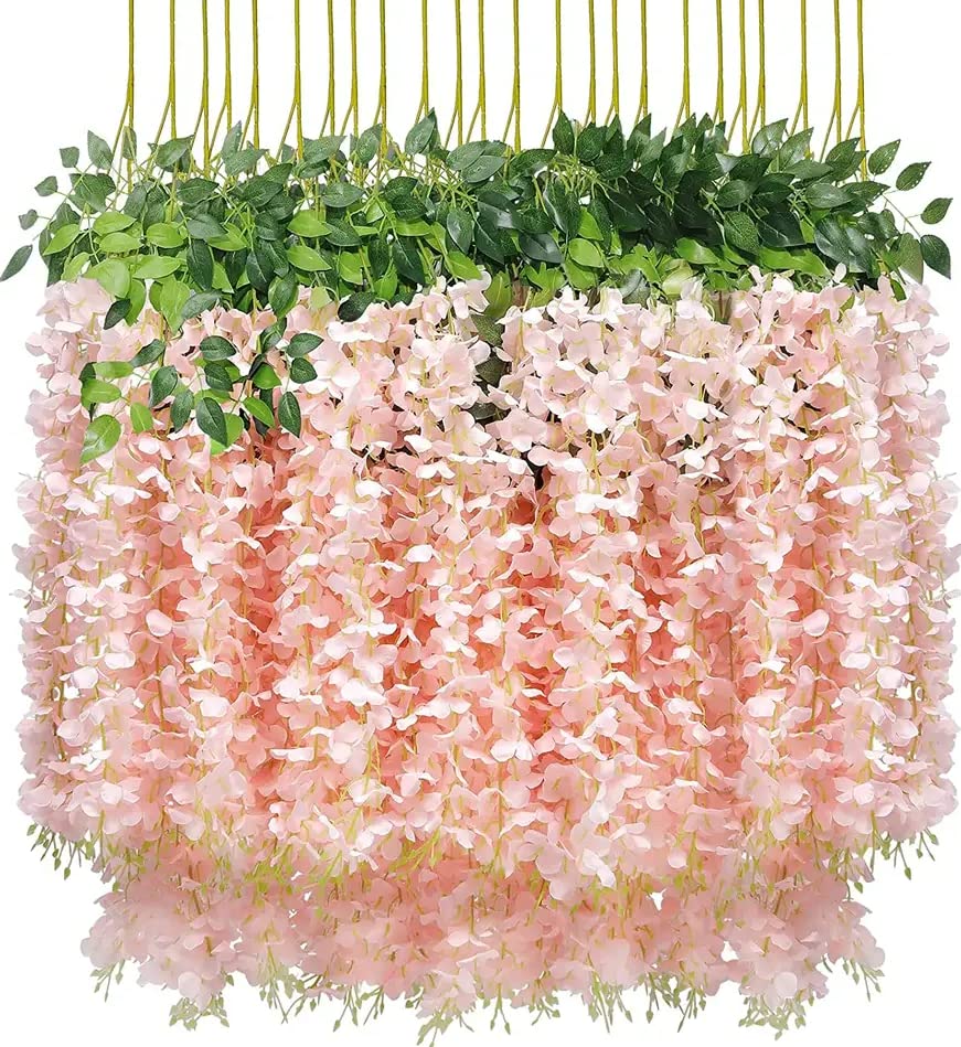 Ryme 3.6 Feet Wisteria Artificial Flowers Strings Garlands for Home...