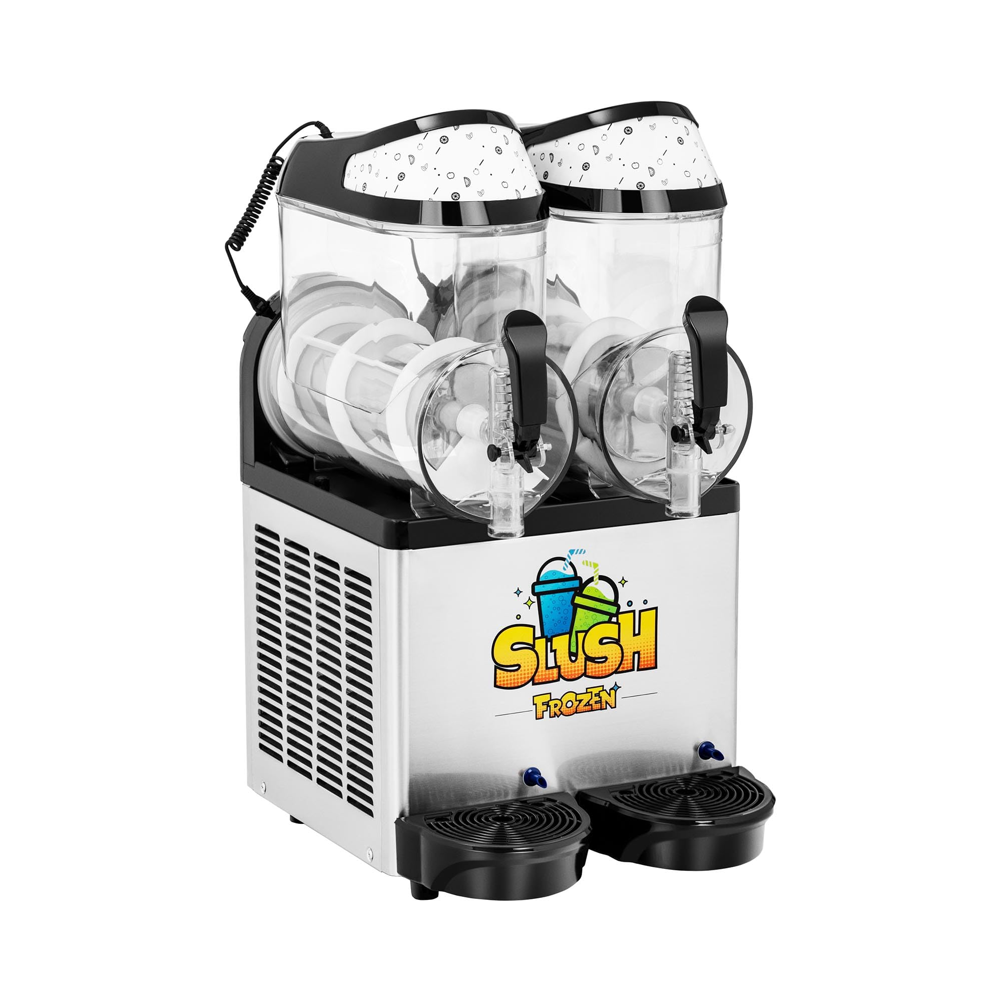 Royal Catering Macchina Per Granite Macchina Per Sorbetto RCSL 2/10 (2 x 12 l, LED, 600 W, Senza BPA)
