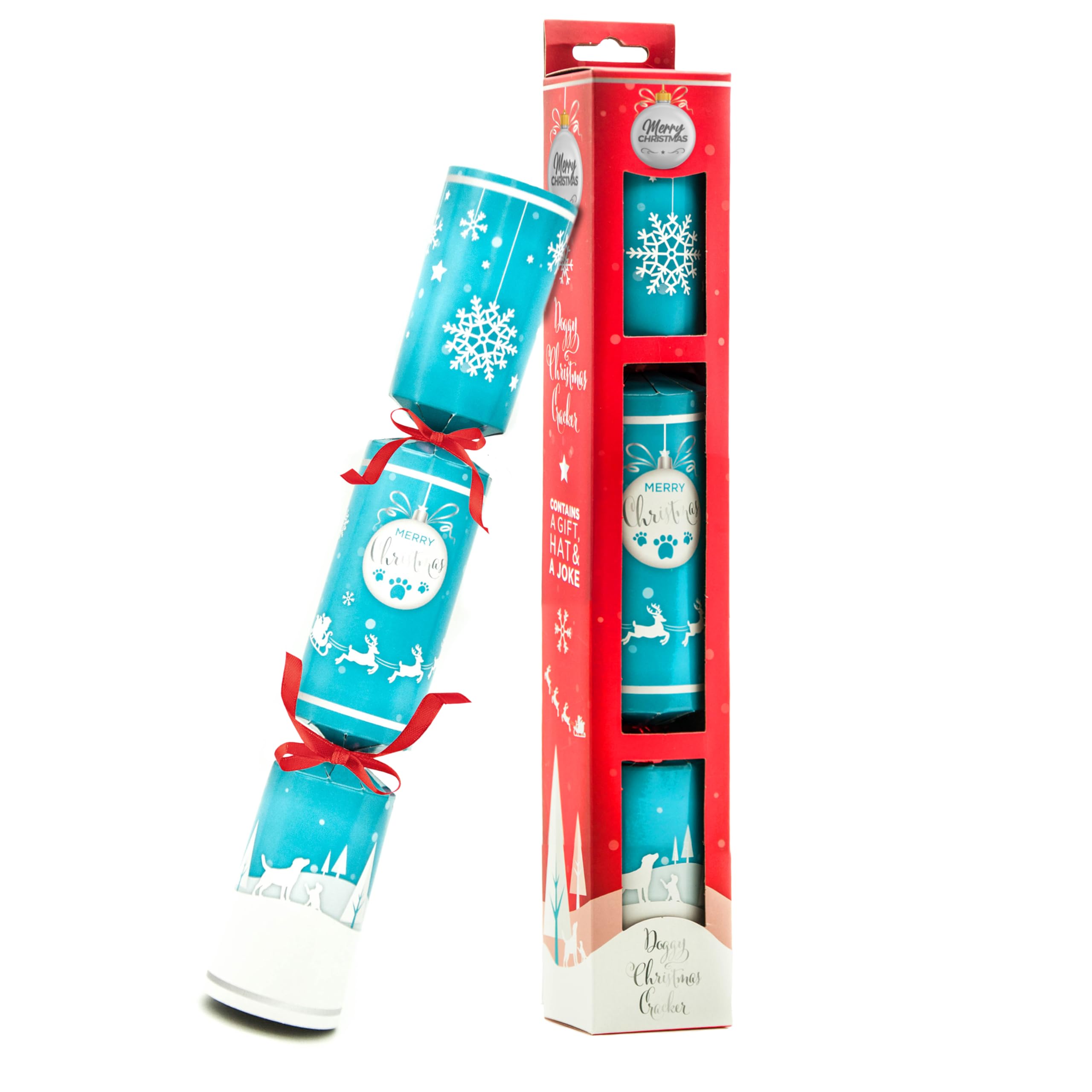 Petopedia Christmas Cracker for Dogs, 3-in-1 Dog Gifts: ROPE TOY, HAT & JOKE