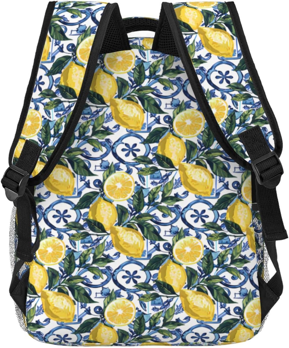 Lemon Backpack with Cushioned Straps for Laptop Tablet,11.4×5.9×15.7in,Yellow Fruit and Leaf Back Pack for Travel School,Multi-Pocket Storage Bookbag,Ideal Gifts for Teens Nature Lovers