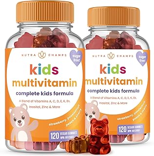 Kids Multivitamin Gummy | Sugar Free Kids Vitamins | Strawberry, Passionfruit, Peach & Cherry | Multivitamins for Kids | Vegan, Non-GMO & Gluten Free | 120 Gummy Vitamins for Toddlers & Kids (2 Pack)