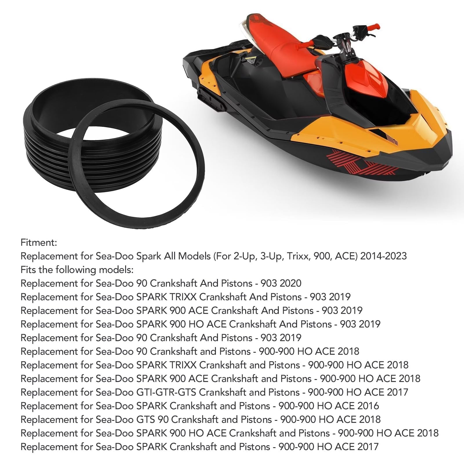 Reemplazo del sello de la bomba de chorro del impulsor del anillo de desgaste 267000617 para Seadoo Gtigtrgts Gts 90 Spark mejora el rendimiento de las embarcaciones a motor