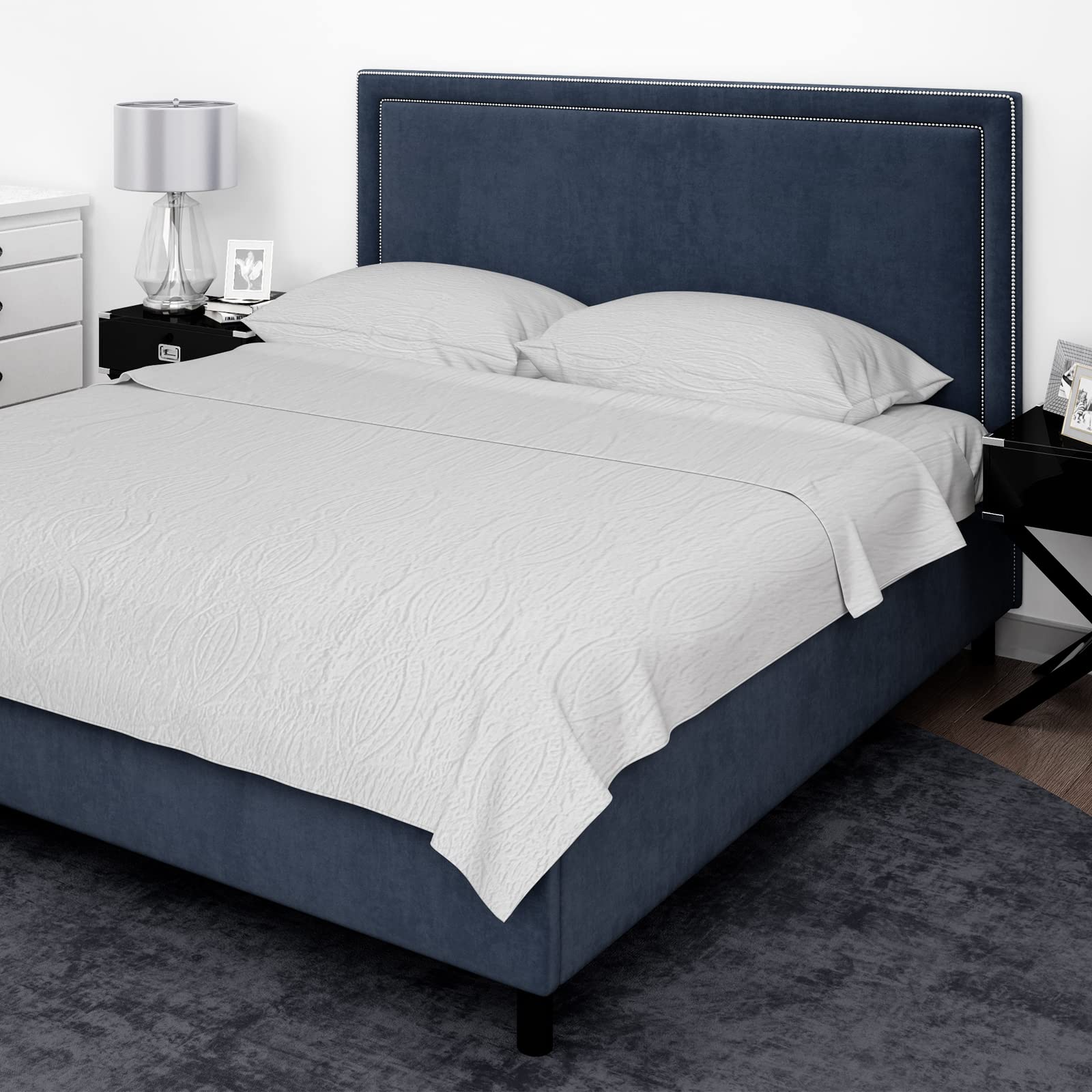 Beautydynamix Cotton 3-Piece Flat Bed Sheet Set King Size Premium Collection (1 Flat Bedsheet + 2 Pillow Cases) (Grayish Offwhite)