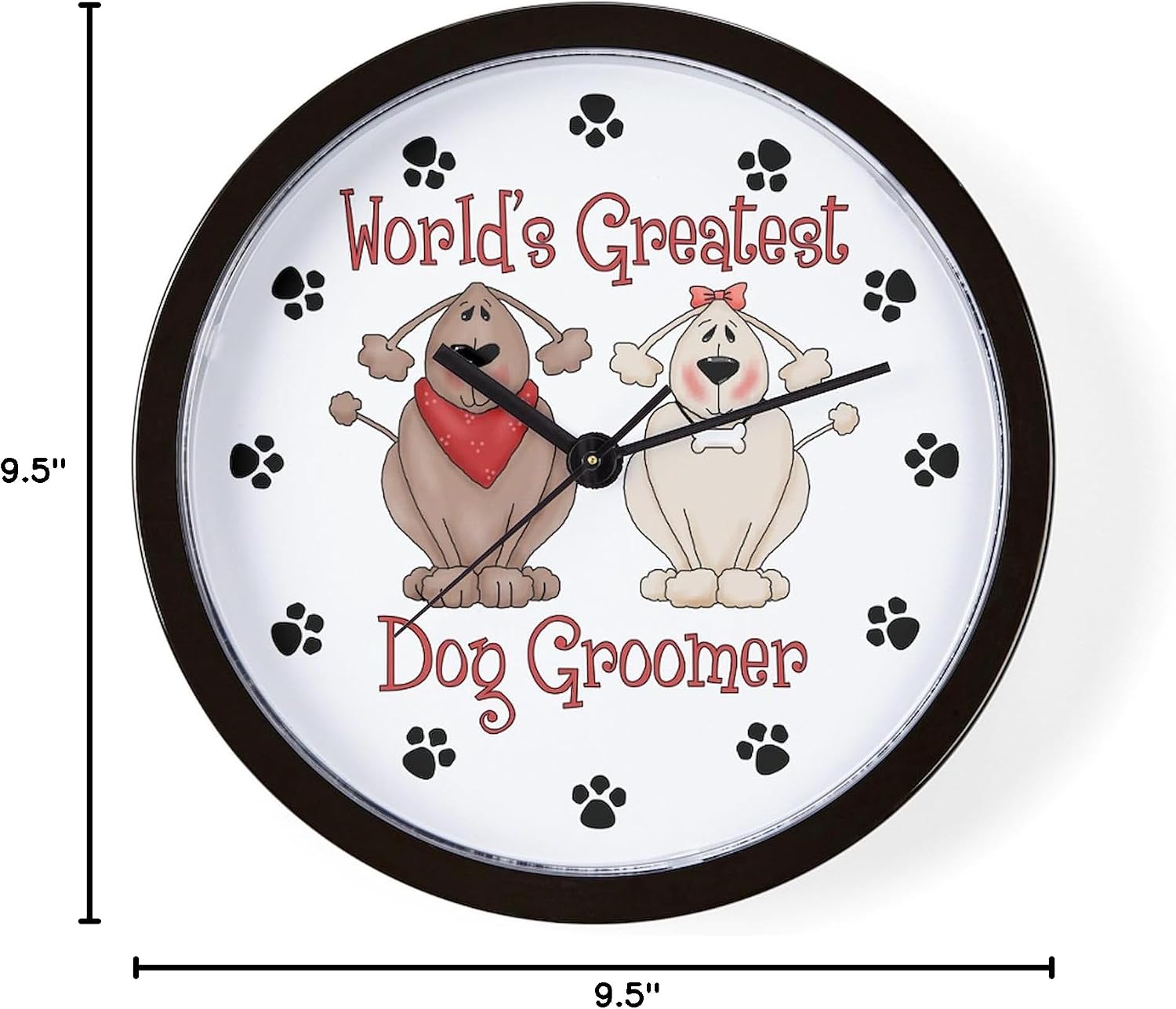 CafePress World's Greatest Dog Groomer 10" Wall Clock for Livingroom, Kitchen, or Office