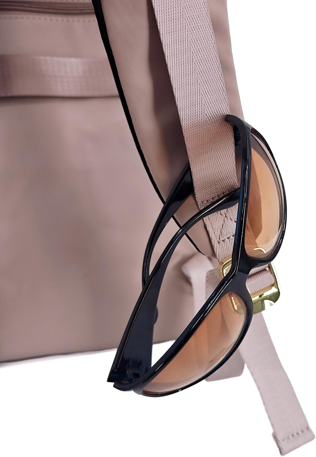 M-ioi-M Medium Backpack Purse for Women, Fashion Nylon Daypack with Gold Hardware, Lightweight Water-Resistant Rucksack for College, Work, Travel, Everyday Use, Fits 13–14" Laptop(Misty Mauve,Medium)