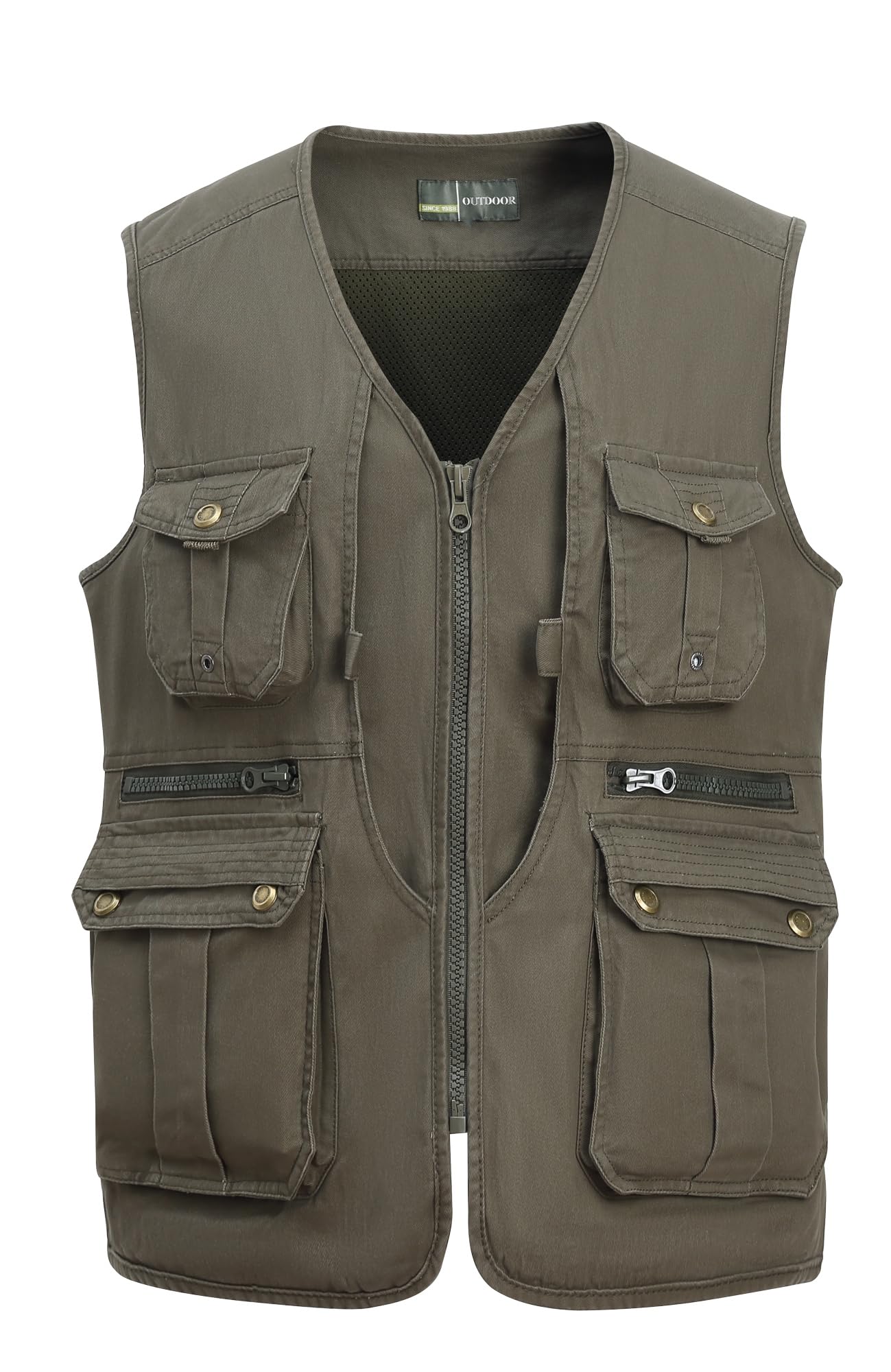 MeiLayM Uomo All'aperto Gilet Giacca Multi-Tasca Pesca di cotone Gilet Casual Leggero Traspirante Giubbotto Senza Maniche Fotografi Utility Gilet Campeggio Sport Giubbotto
