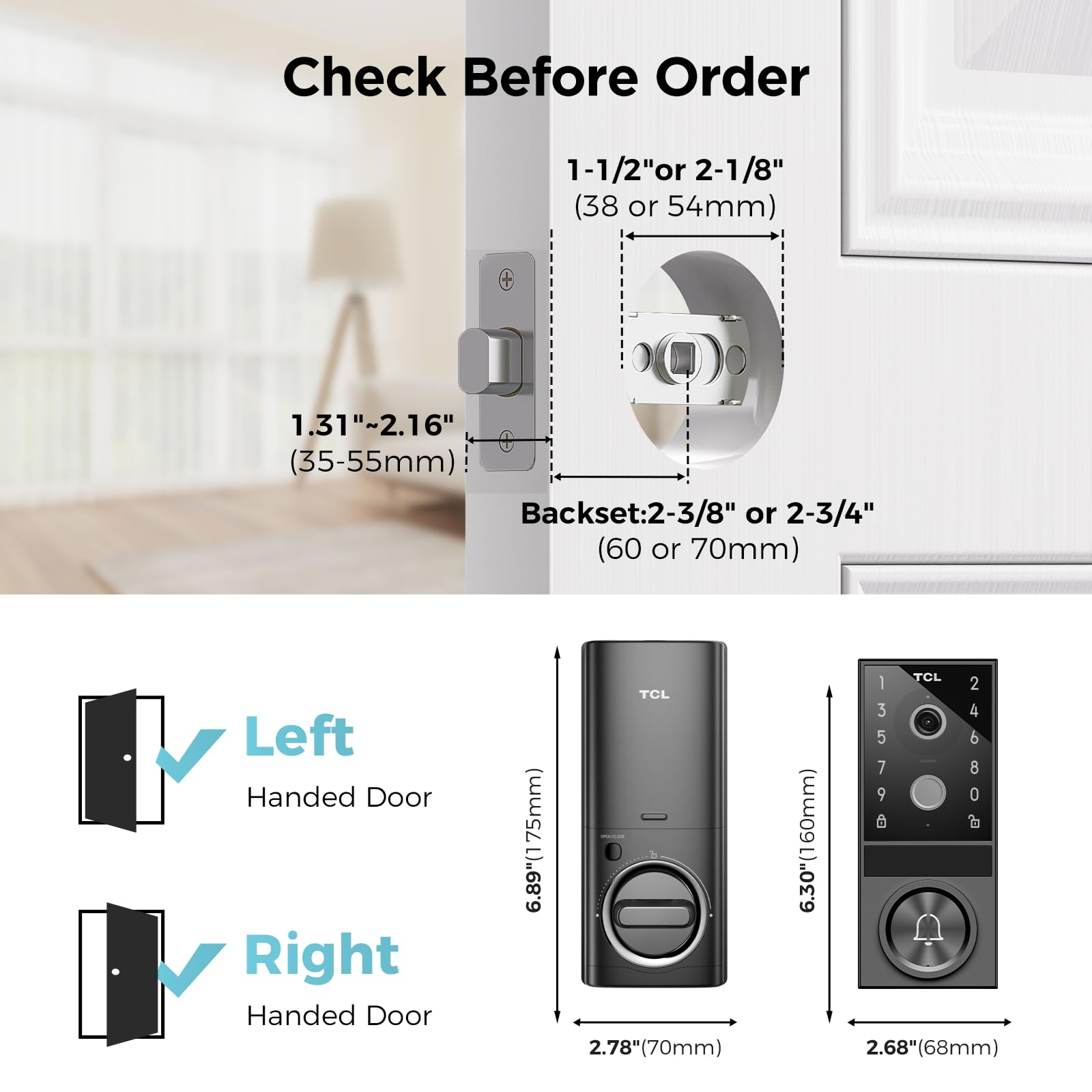 Cerradura inteligente de video de seguridad D1 Max, cámara 2K 3 en 1, cerradura de puerta de entrada sin llave y huella digital, cerradura de puerta inteligente WiFi con control remoto de 6