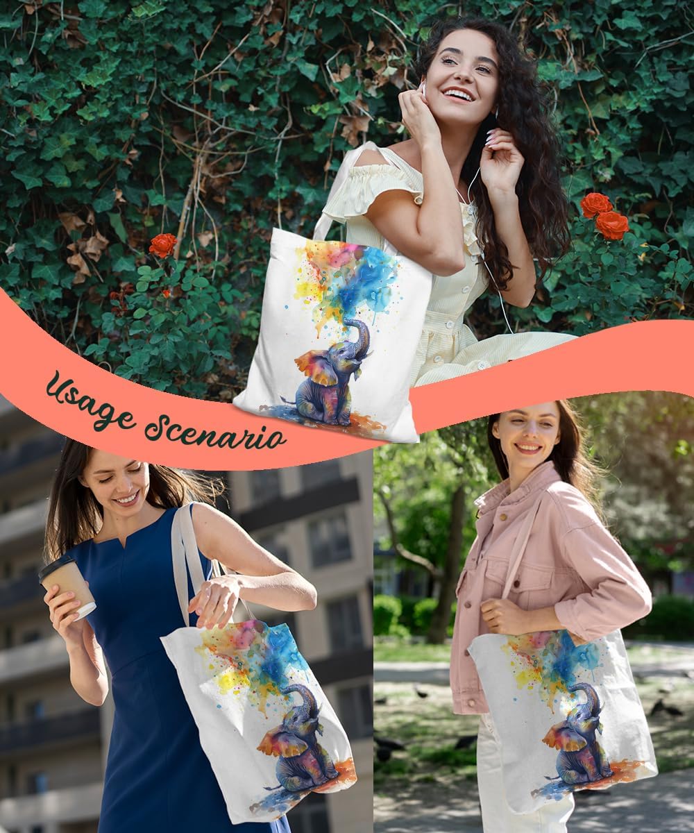 Animal Canvas Tote Bag for Women Teen Girls Gifts Cute Small Travel Work Tote Bags Reusable Grocery Bags Shoulder Bag - Image 6