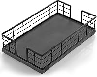 Vista 10 de Servilletero para mesa, dispensador de servilletas de pie de hierro de madera para mesa de comedor, granja, cóctel, picnic, soportes de madera