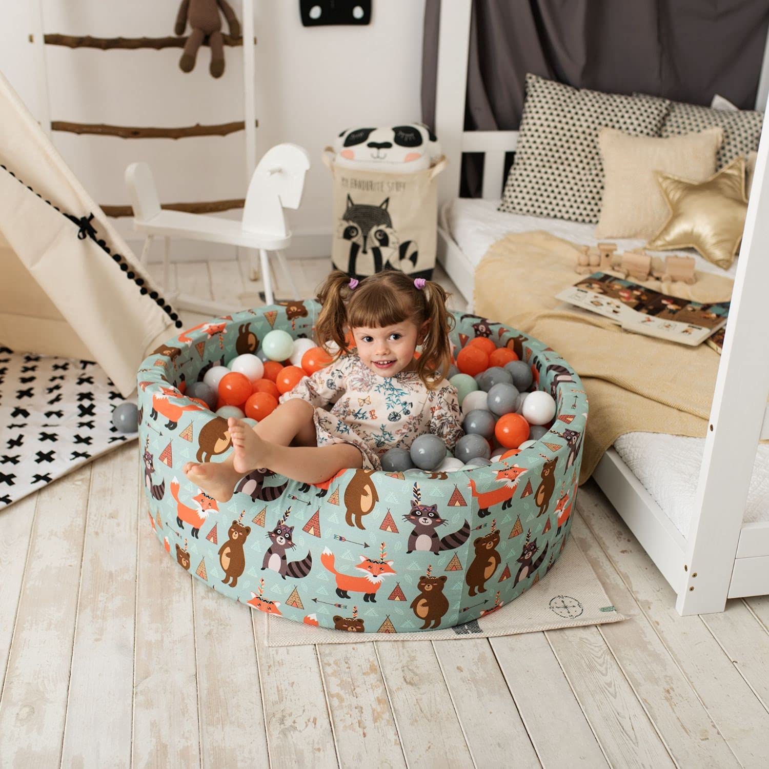 KiddyMoon Housse Amovible pour La Piscine 90X30cm pour Bébé Fabriquée en UE, Gris Clair KiddyMoon Housse Amovible pour La Piscine 90X30cm pour Bébé Fabriquée en UE, Gris Clair
