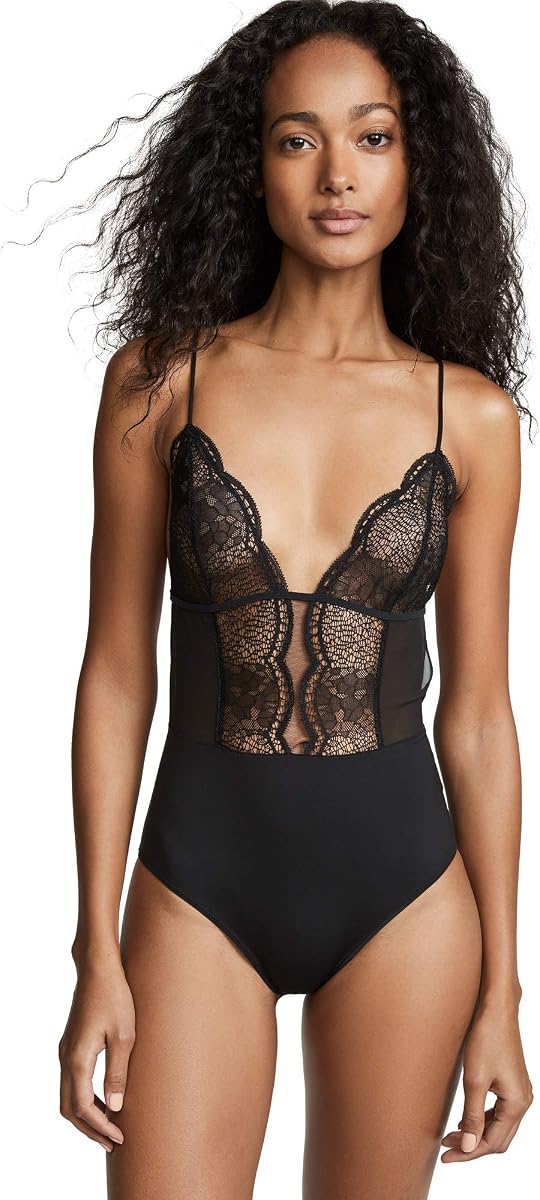 Calvin Klein Body negro de encaje craquelado CK de mujer de color negro