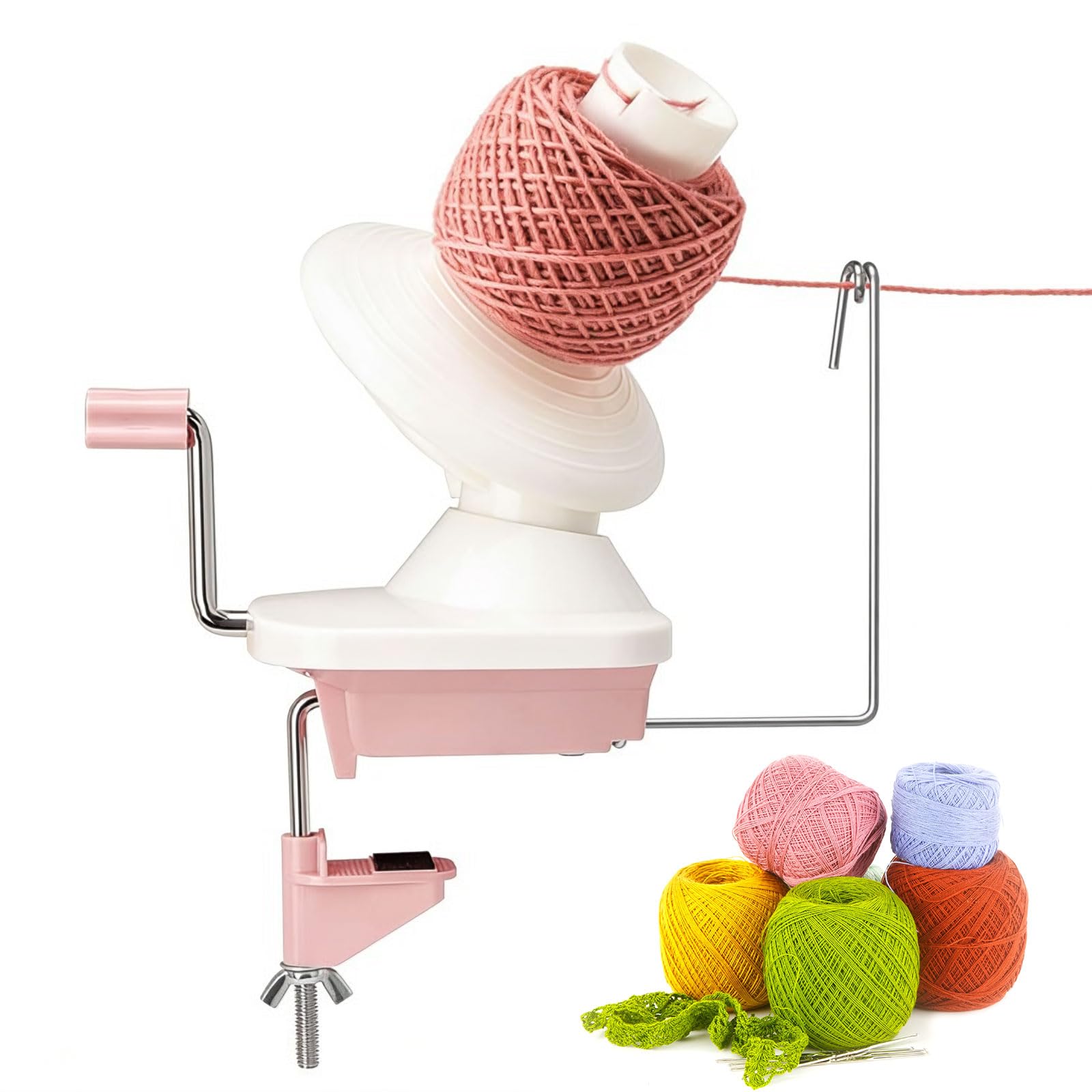 Houbobo Yarn Winder, Yarn Ball Winder, Quick Install Portable Yarn Spinner, Portable Ball Spinner for Crocheters&Knitters, Good Helper for Craft Lovers