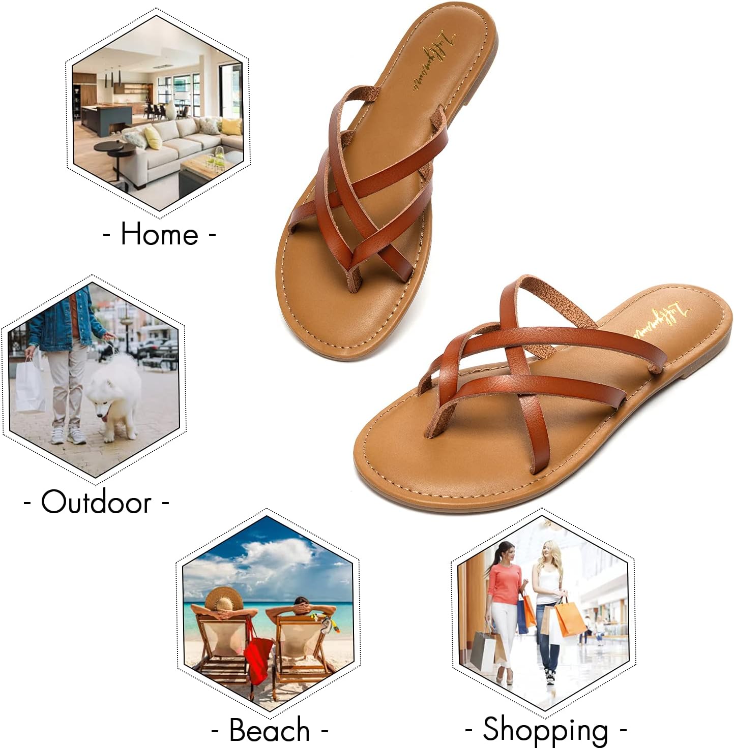 Luffymomo Women's Elastic Strap Flat Sandals Casual Summer Open Toe Sandal - Image 6