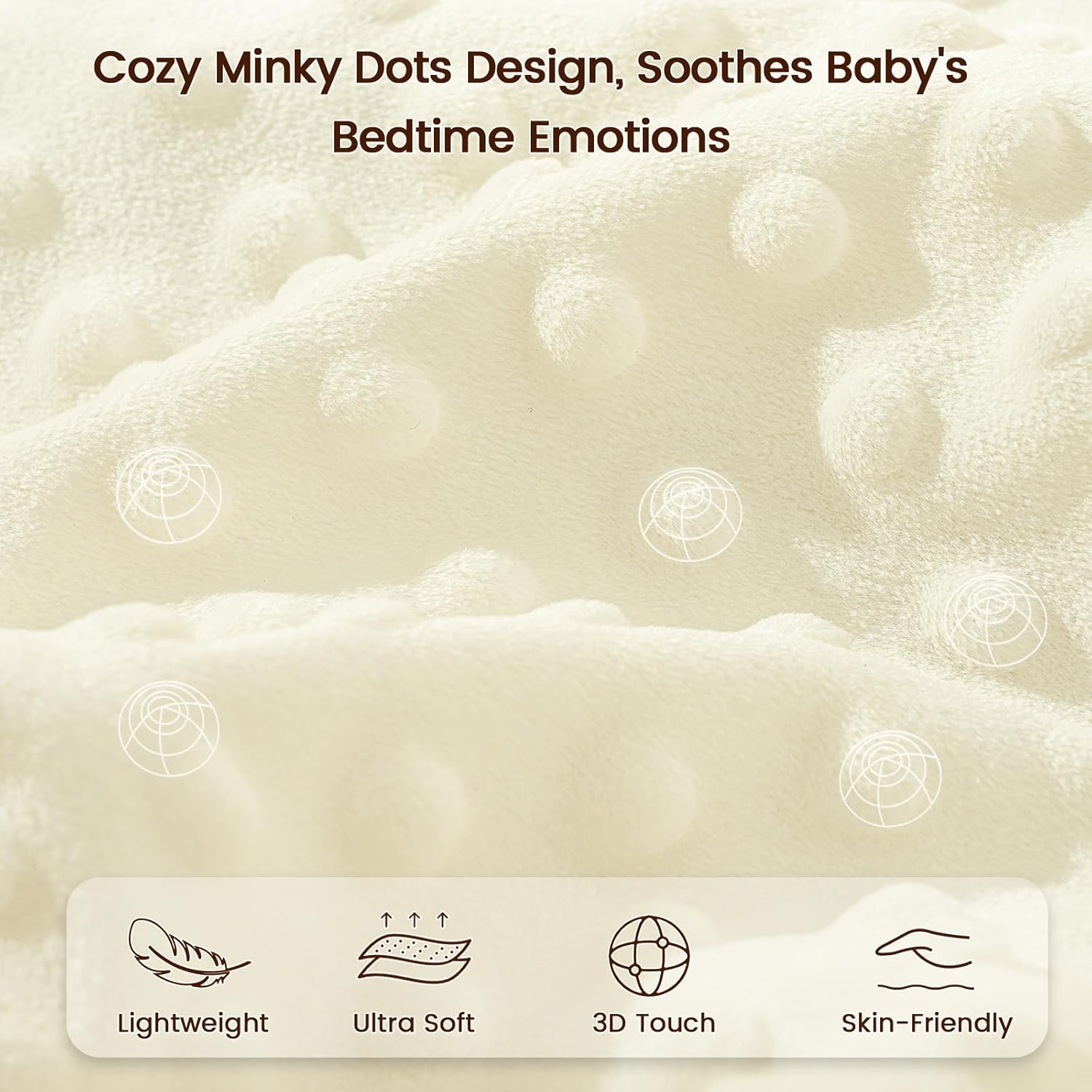 PHF Minky Baby Blanket with Double Layer, with Soothing Dotted Backing, Soft and Lightweight Reversible Receiving Blanket for Newborns, Infants, Babies, 40x50 Inches, Woodland&Forest