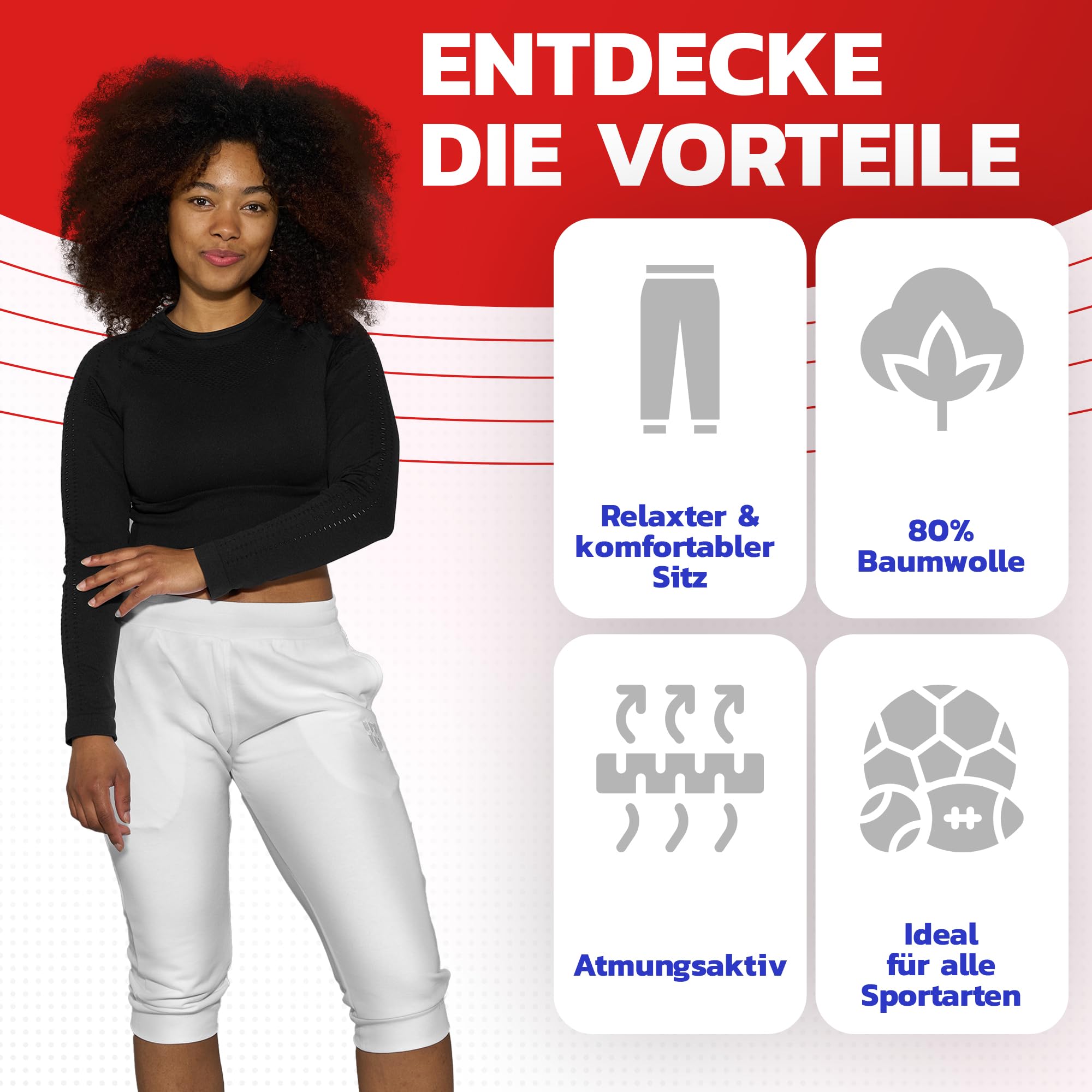 Pantacourt en coton pour femme
