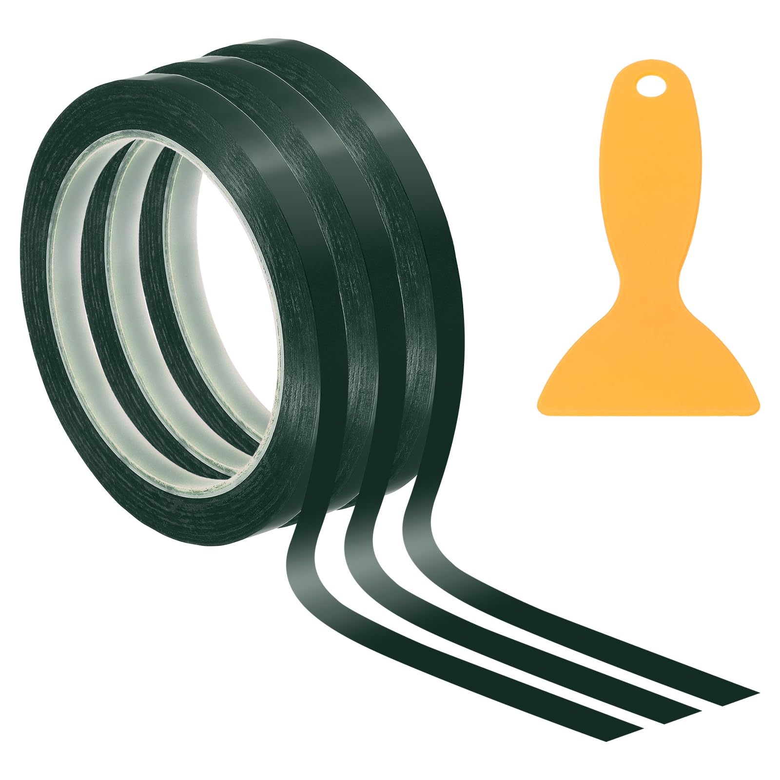 PATIKIL 8mm x 66m Whiteboard Tape,Thin Dry Erase Tape,Green,3 Pack