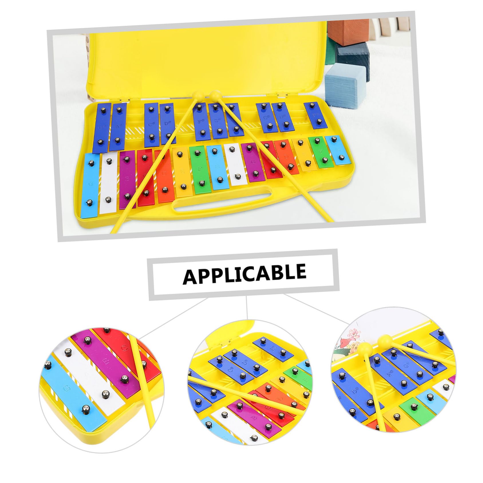 Mikinona Metallofono per Note Colorate Strumento Musicale Percussione Educativo Portatile e Durevole per Sviluppo Ritmo e Interesse Musicale