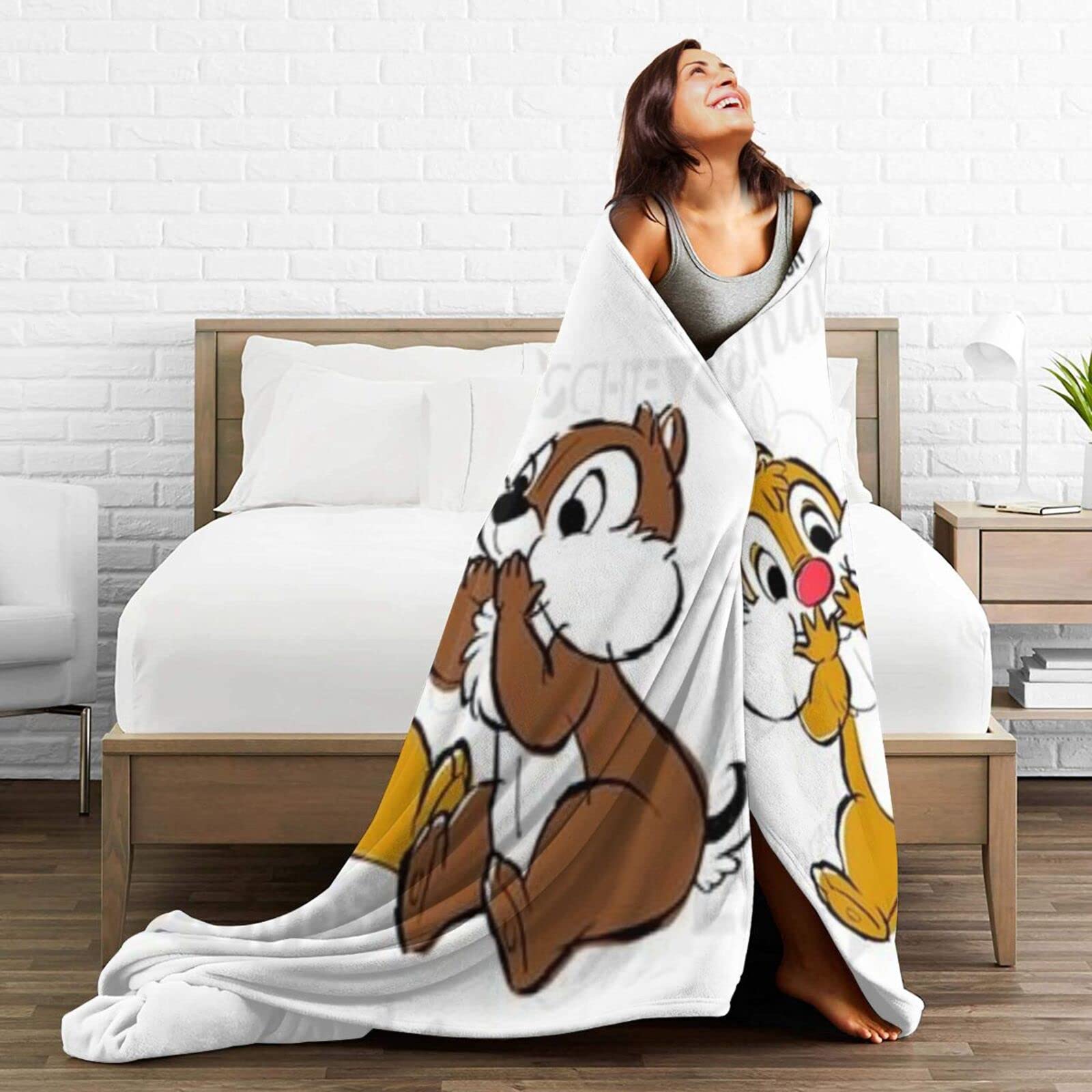 Amazon｜毛布 チップ デール アニメ ひざ掛け 軽量 薄手 ブランケット