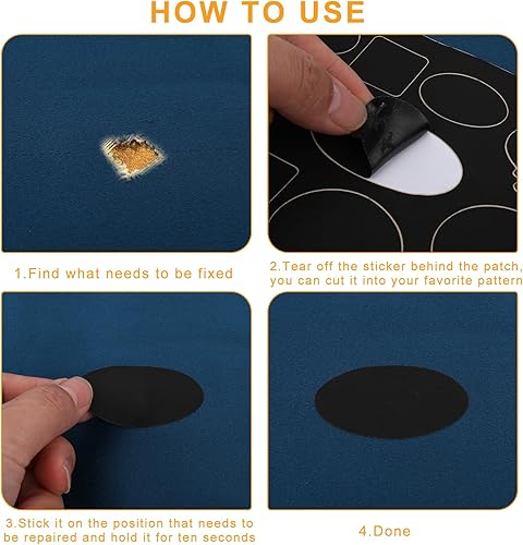 Miniatura 3 de Ouligay 4 parches de reparación de chaquetas impermeables autoadhesivos para ropa, bolsas de dormir, varios tamaños y formas