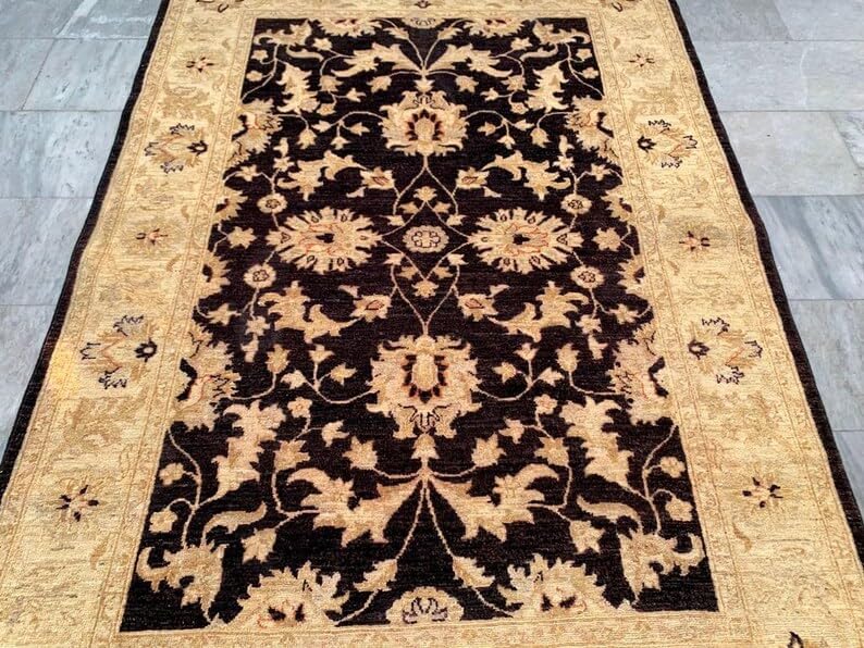5x7 Afghan Chobi Rug Hand Knotted Wool Area Home Decor Carpet 216 x 151 cm