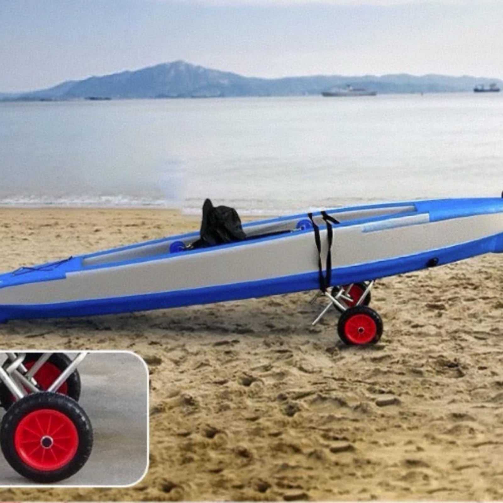 Kayak con Ruedas Terreno Remolque Práctico Vehículo Acuático para Piragüistas, istas, Playa, Puerto, 05S Verde para Terreno Plano - Capacidad 30KG