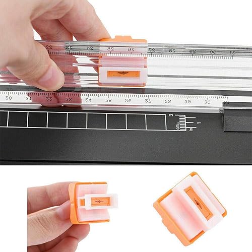 Miniatura 2 de Cortador de papel recortadora de papel de guillotina de 12 pulgadas A4 con protección automática de seguridad y regla lateral para cupón papel de