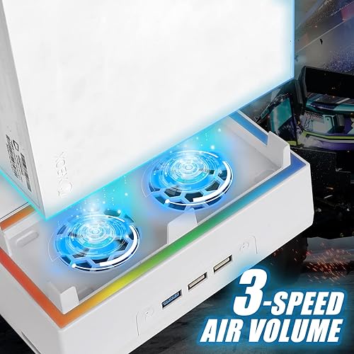 Miniatura 2 de Wall Mount Cooling Fan for Xbox Series S with 2 Fan and 3 USB Port Xbox Series S Wall Mount Kit with Controller Holder & Headphone Hanger Wall Mount