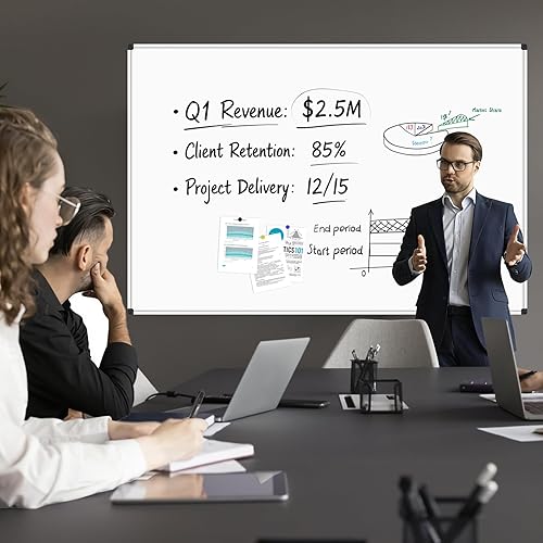 Vista 101 de XBoard - Pizarra blanca magnética pequeña, borrado en seco de 15 x 12 pulgadas, pizarra blanca colgante para pared con bandeja para bolígrafos