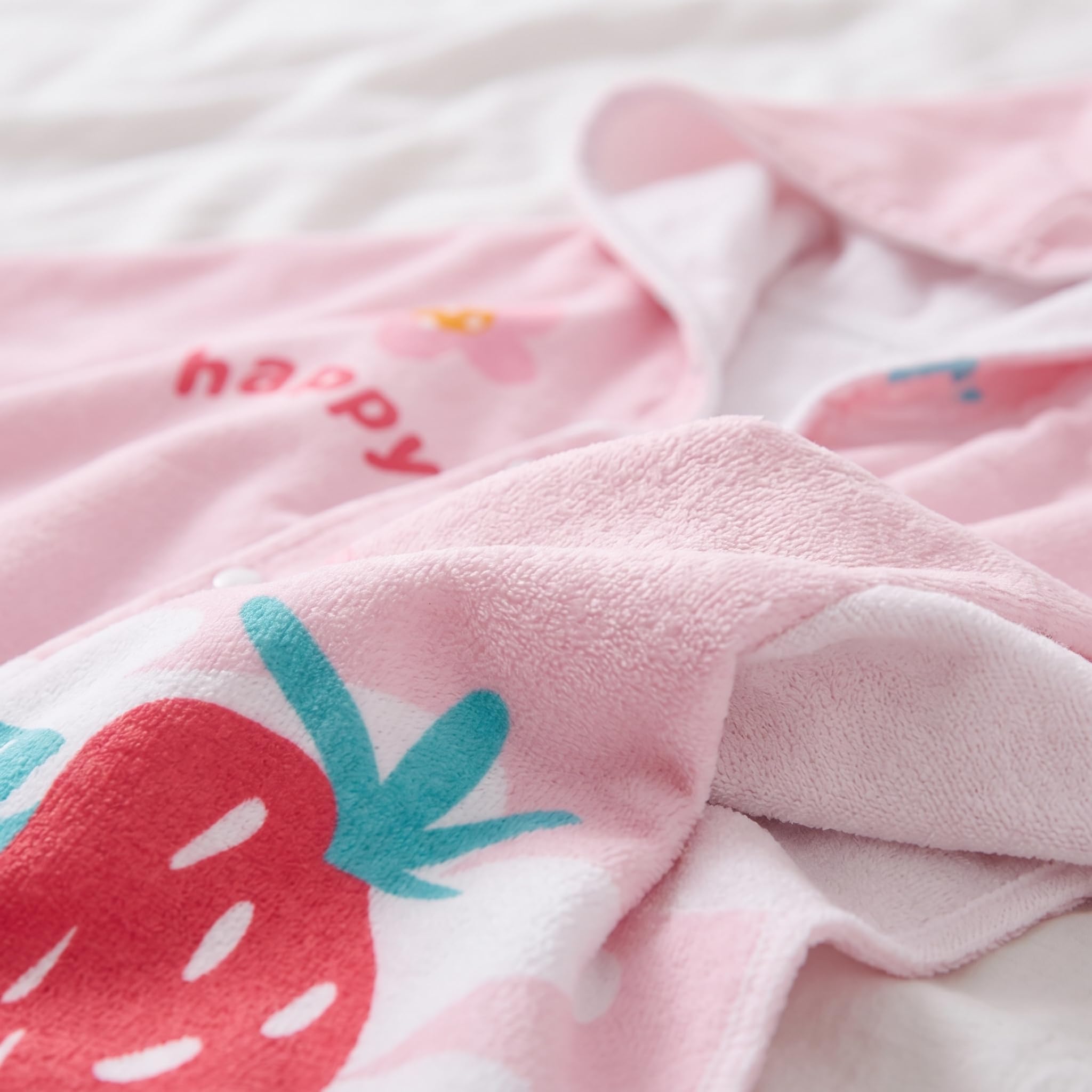 Badetuch mit Kapuze, Schnelltrocknend Strand für Mädchen und Jungen, Handtuch mit Kapuze, Erdbeerrosa, L-Größe【Geeignet für Körpergröße 115-150cm】