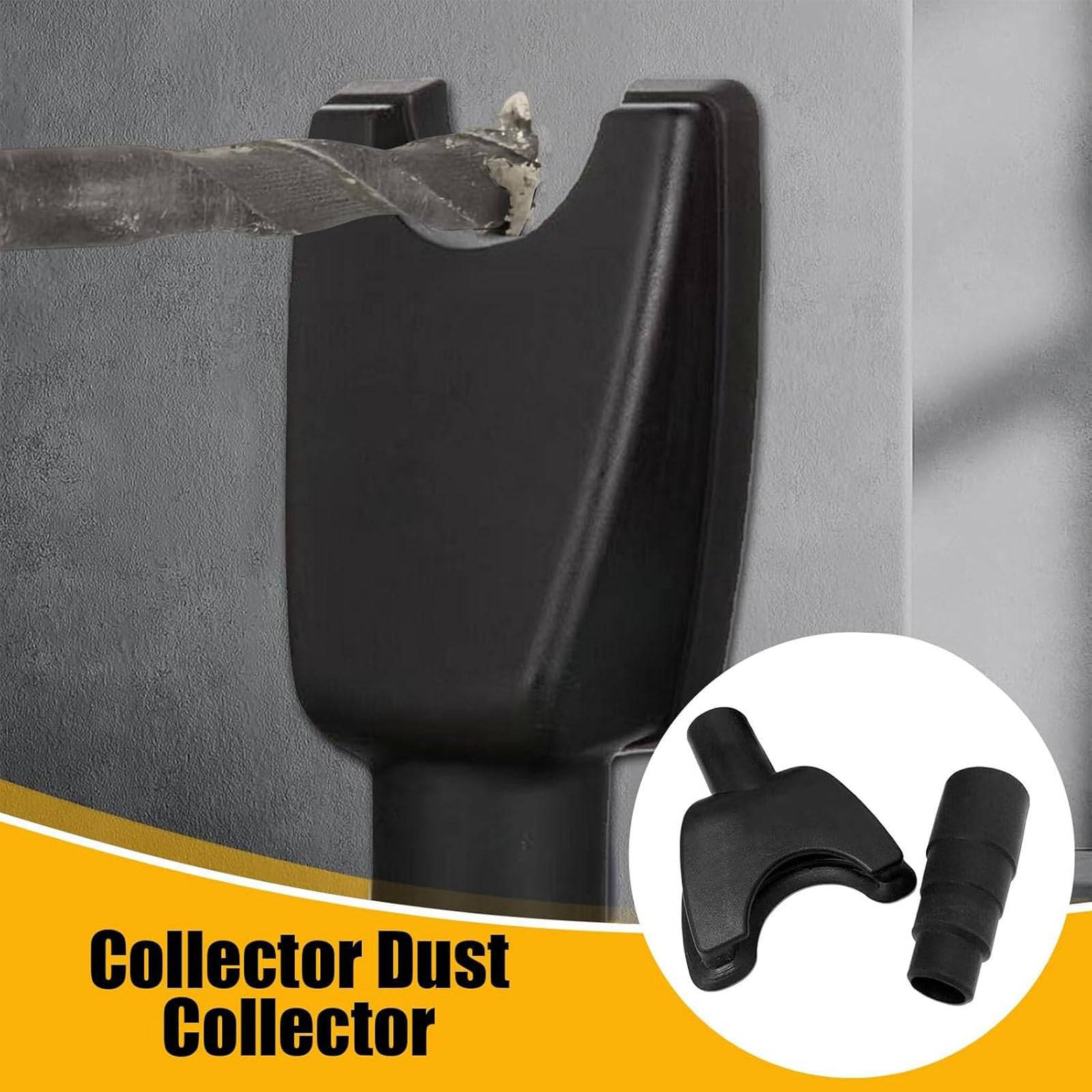 2 Pcs Drill Dust Collector, Xtra Hand Dust Extraction, Dust Catcher for Drill,Black Drill Dust Catcher for Removing Debris and Dust in Drilling - Image 3