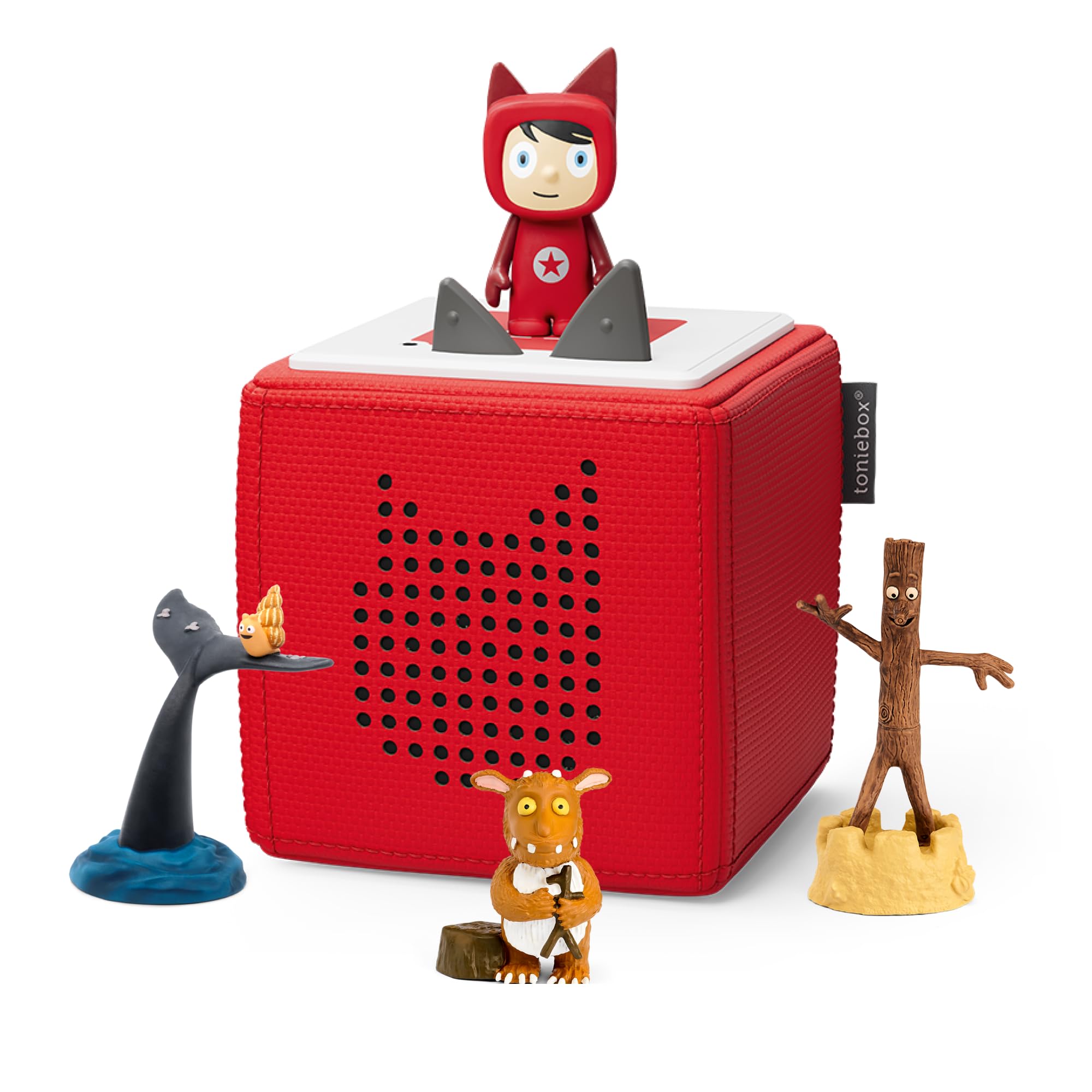 tonies Toniebox Bundle Incl. 1 Creative and 3 Characters: Gruffalo Child, Snail & The Whale, Stick Man, Red