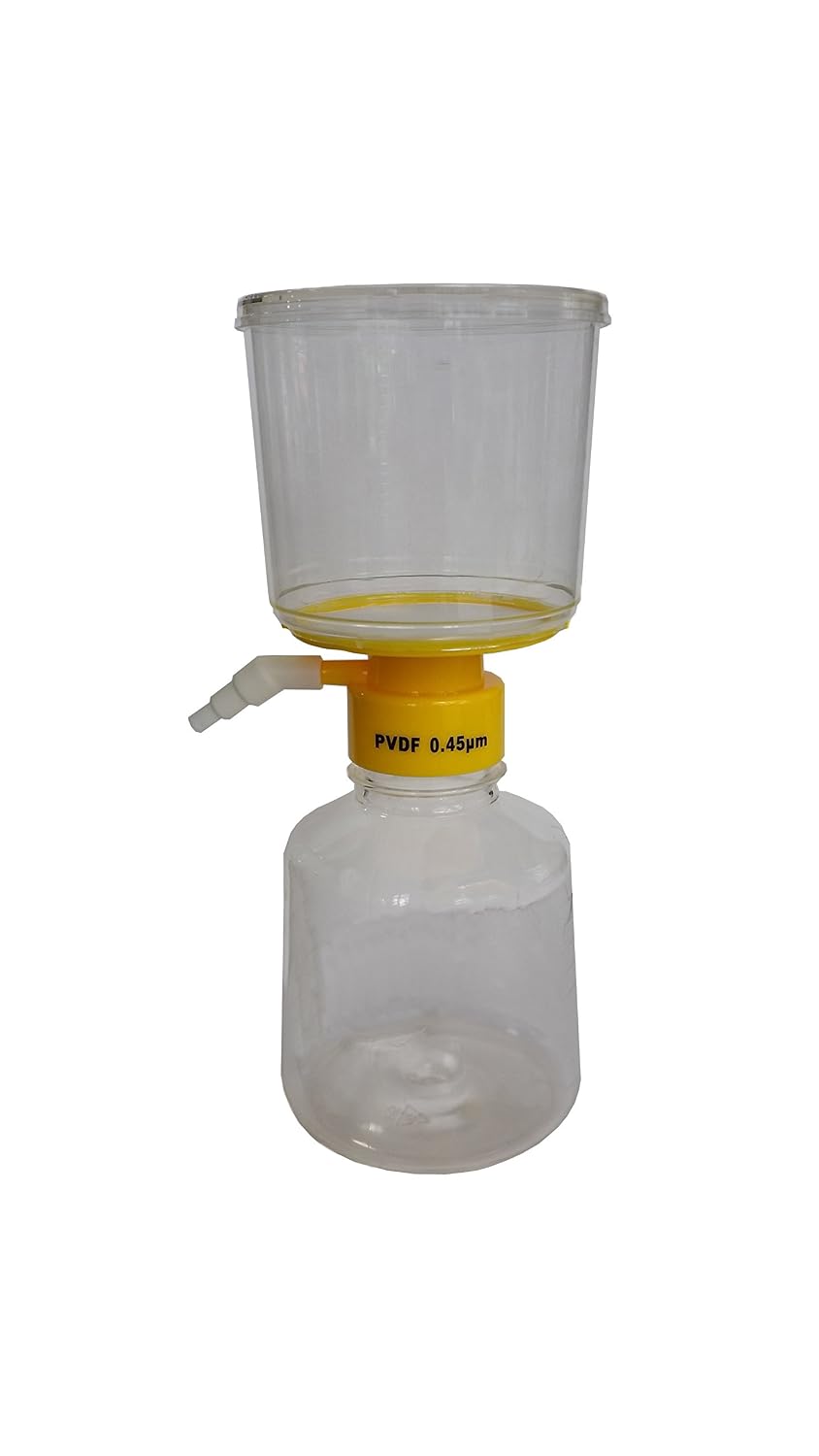 Argos BPV4550 PVDF Membrane Sterile Bottle Top Aspirator Vacuum Filtration Unit, 0.45 micrometer Pore Size, 500mL Capacity (Case of 12)