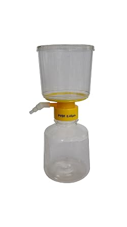Argos BPV4550 PVDF Membrane Sterile Bottle Top Aspirator Vacuum Filtration Unit, 0.45 micrometer Pore Size, 500mL Capacity Case of 12