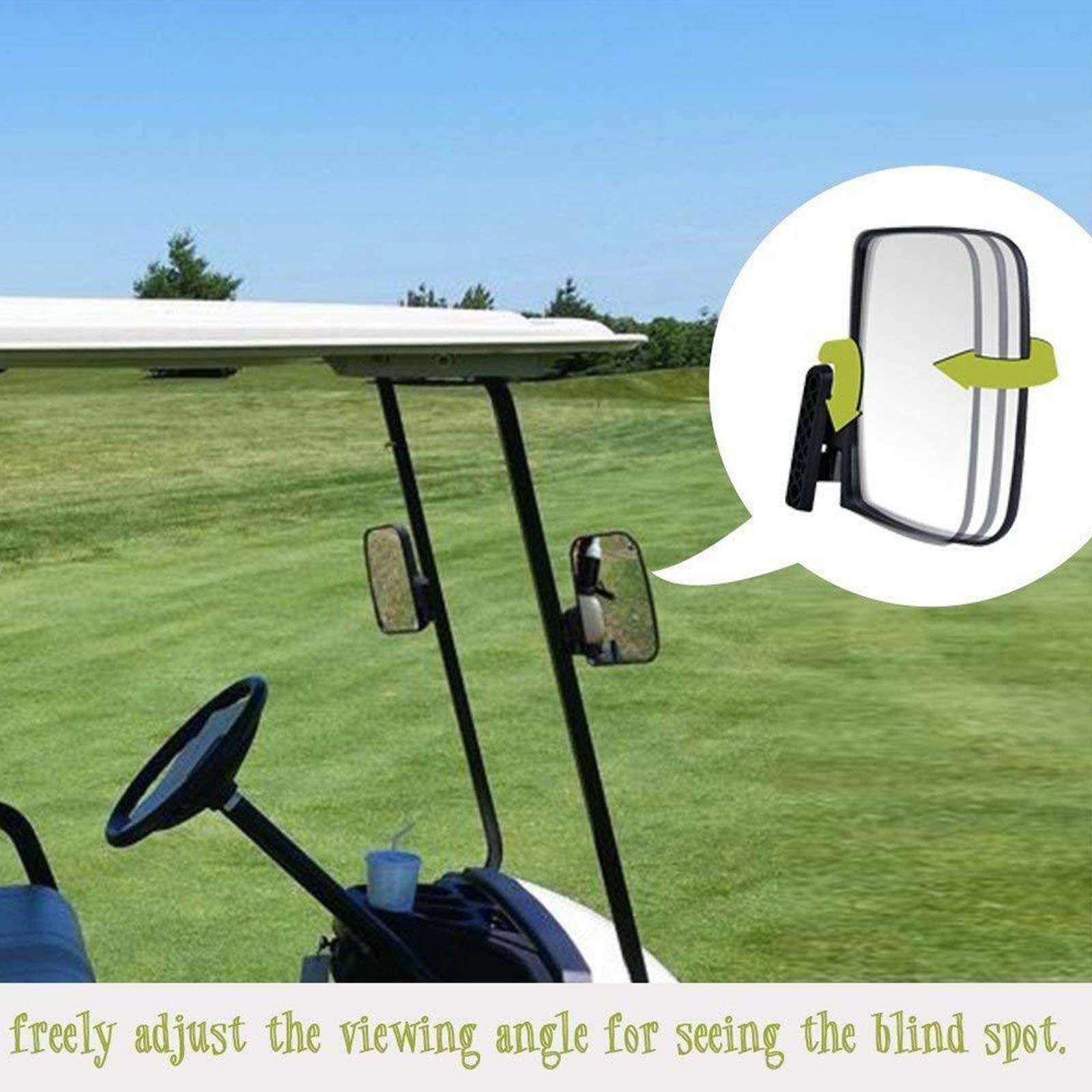 Topteng Specchietti retrovisori per golf cart, specchietti laterali per golf cart, specchietti retrovisori per Club Car, EZ-GO, adatti per Yamaha golf car, 1 paio