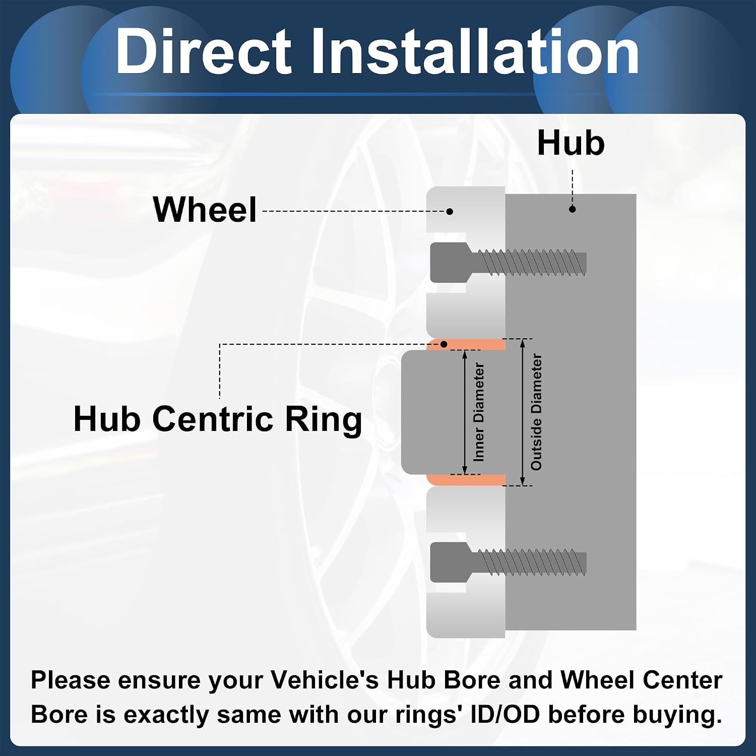 Car Wheel Hub Centric Rings OD 78.1mm to ID 67.1mm Wheels Center Shaft Shock Absorbing Hubrings Aluminium Alloy Silver Tone Durable