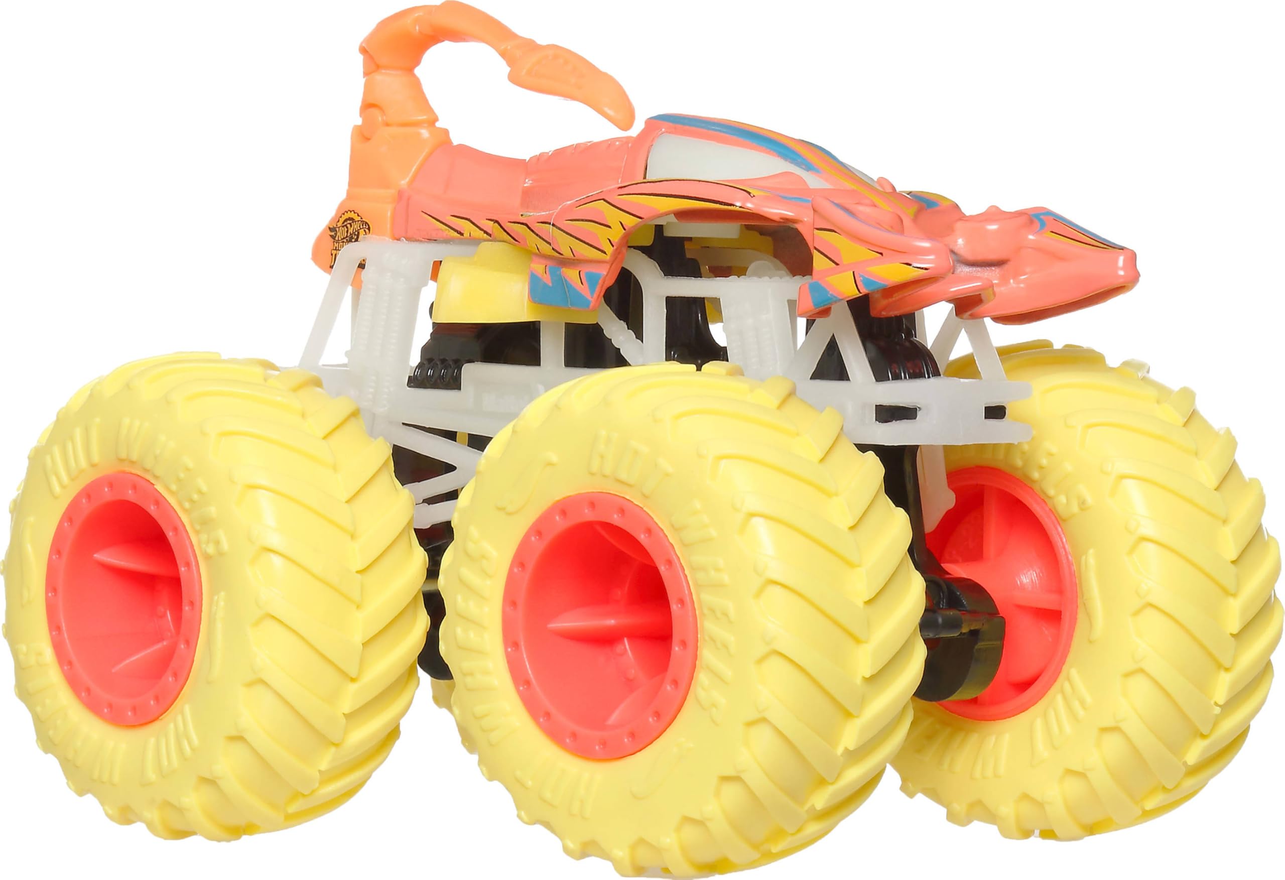HOT WHEELS Monster Truck Glow in the dark JFX08, Retro-tri Color, 3.74 x 2.5 x 2.5 inches - Image 3