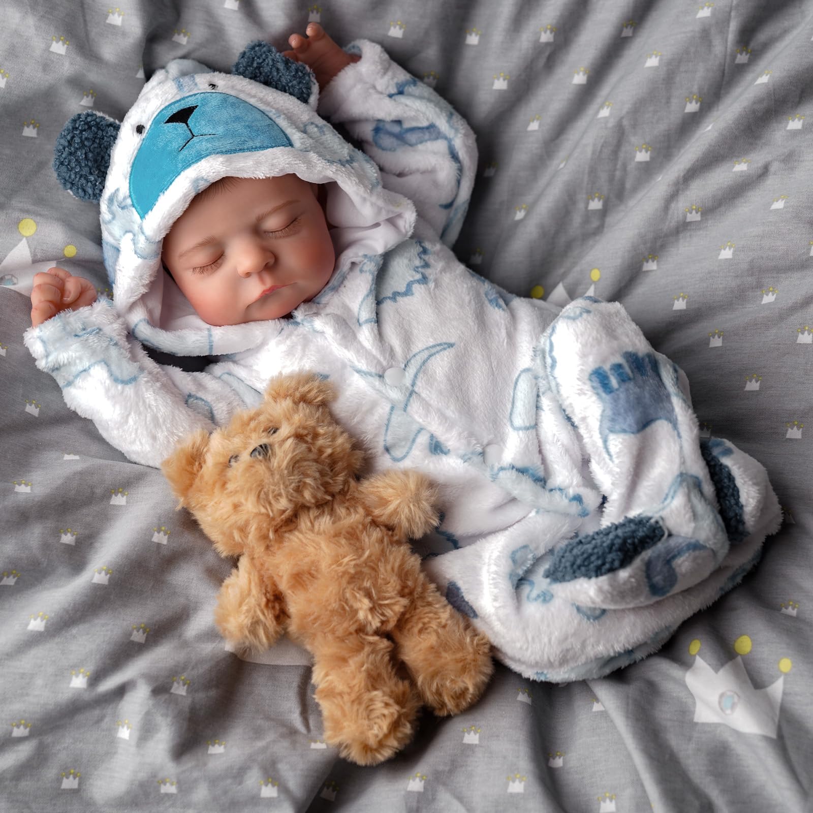 BABESIDE Reborn Dolls Boys 20 Inch Reborn Babies Realistic Sleeping Baby Doll That Look Real Lifelike Newborn Eyes Closed Cloth Body