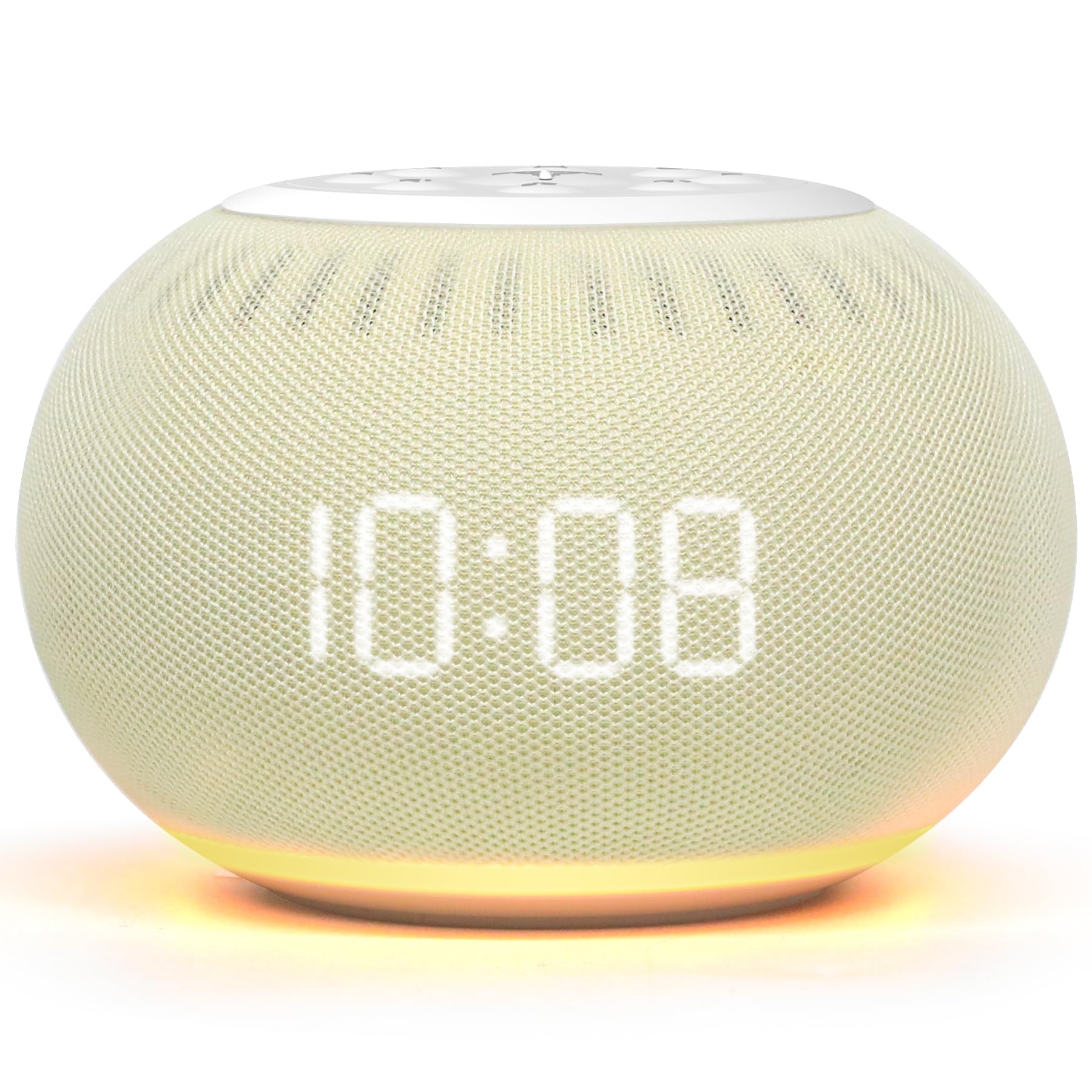 Reacher Auto-Dimmable Alarm Clock White Noise Machine with Night Light, 20 Soothing Sounds, Sleep Timer, Fabric LED Display, Precise Volume Control, Small Sound Machine for Nursery, Baby